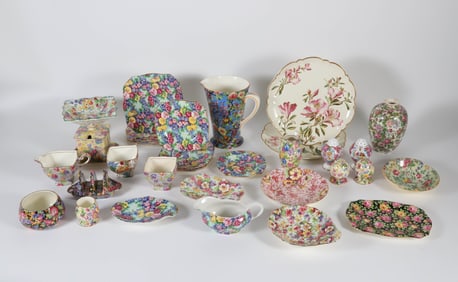 Assembled Group of Floral Chintz Ceramics