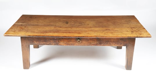 Continental Fruitwood One Drawer Coffee Table, 19th Century