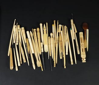 Assortment of Whalebone and Antique Whale Ivory Artifacts, 19th Century