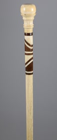 Whaler Made Turned Knob Walking Stick, circa 1860