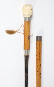 Mariner's Ball Grip Walking Stick, 19th Century