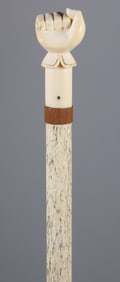 Whaler Made Clenched Fist Walking Stick, circa 1860