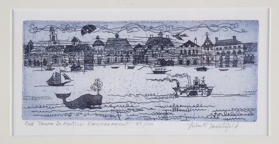 John Lochtefeld Limited Edition Print "Old Town in Nautical Environment"