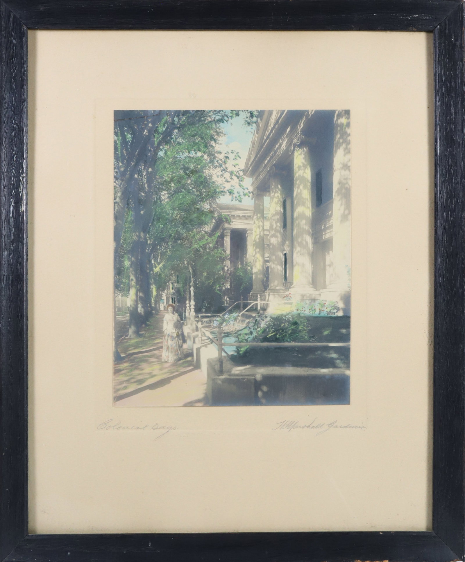 H. Marshall Gardiner Color Photograph "Colonial Days": H. Marshall Gardiner (1884-1942) Color Photograph "Colonial Days", signed lower right 9 in. x 7 in. Overall 17.5 in. x 14.5 in.