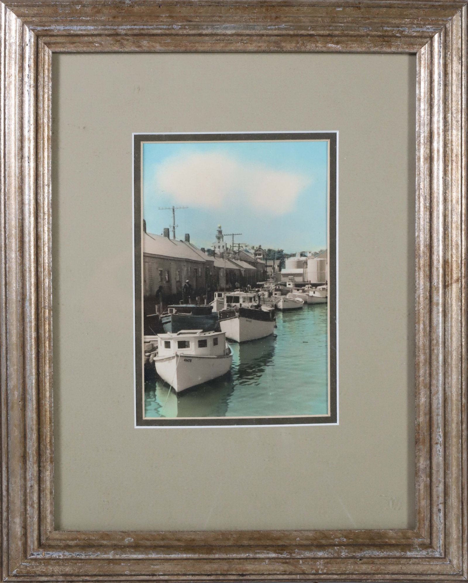 Mid 20th Century Hand Colored Photograph Of Commercial Wharf (1 of 4)