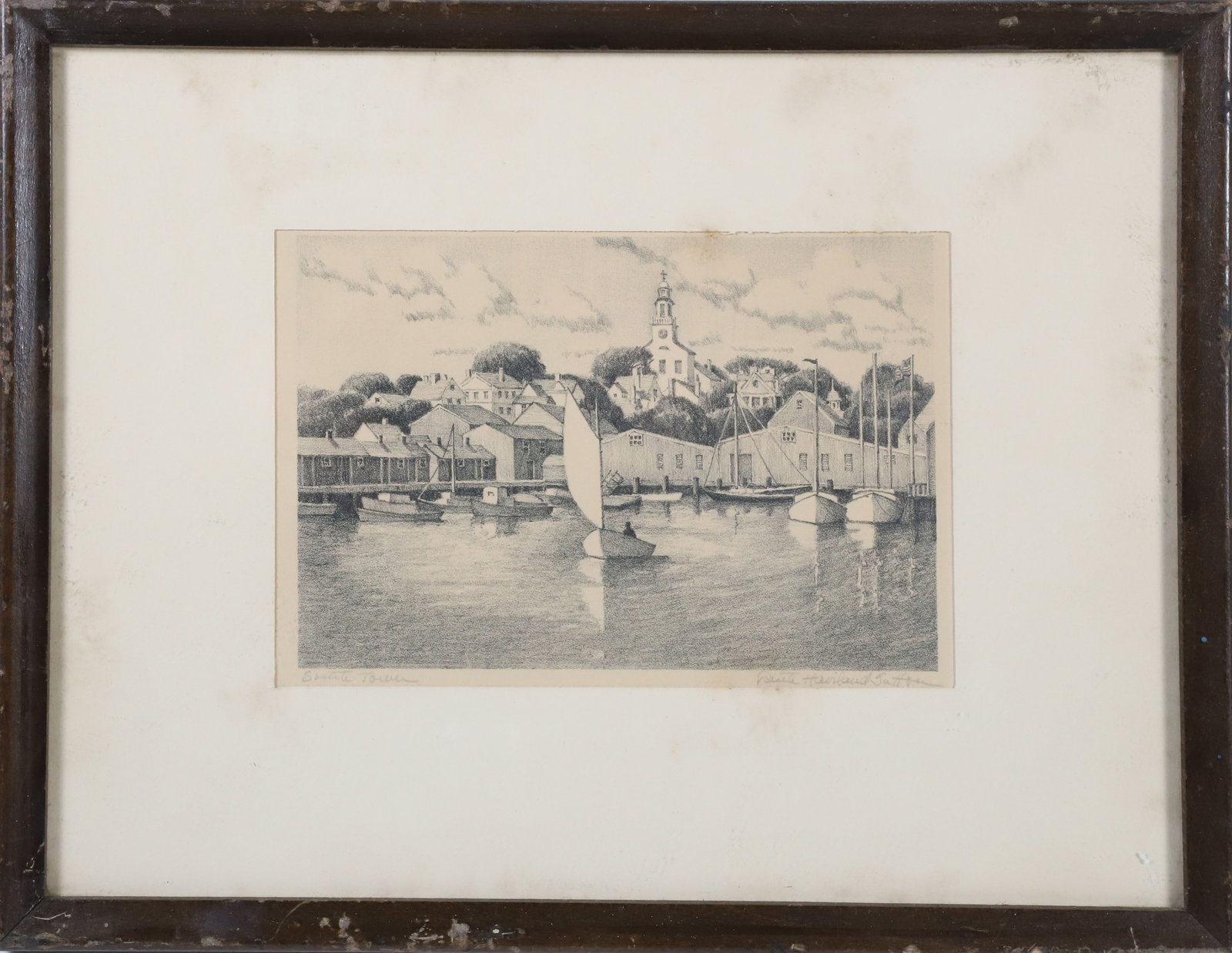 Ruth Havilland Sutton Black and White Lithograph Titled "South Tower" (1 of 6)