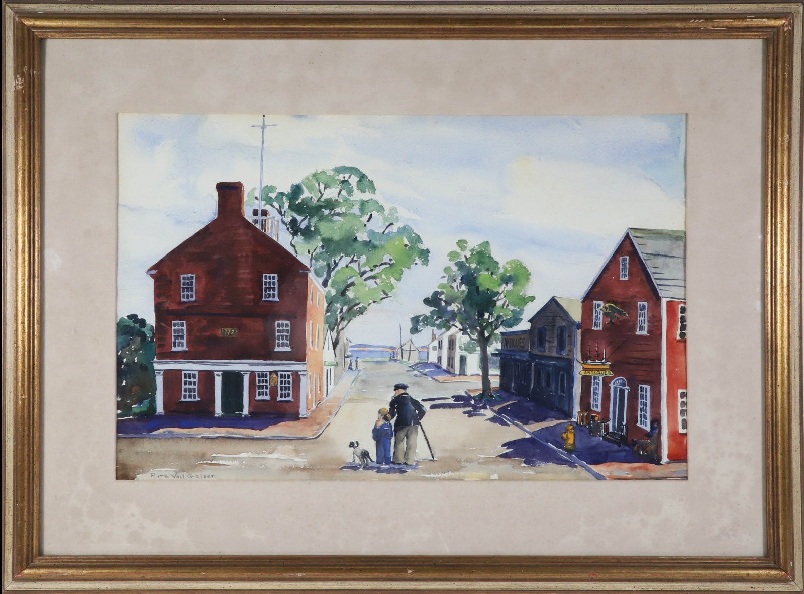 Ruth Vail Geiser Watercolor On Paper "View Of Zero Main Street, Nantucket" (1 of 5)