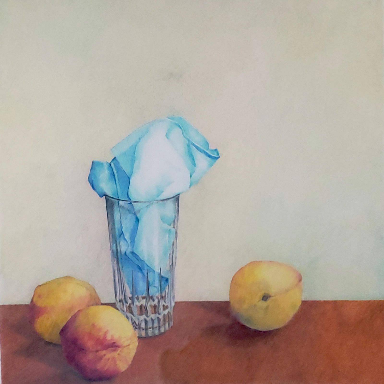 Rose Gonnella Watercolor "Tabletop Still Life of Peaches", Painting, 20th century (1 of 3)
