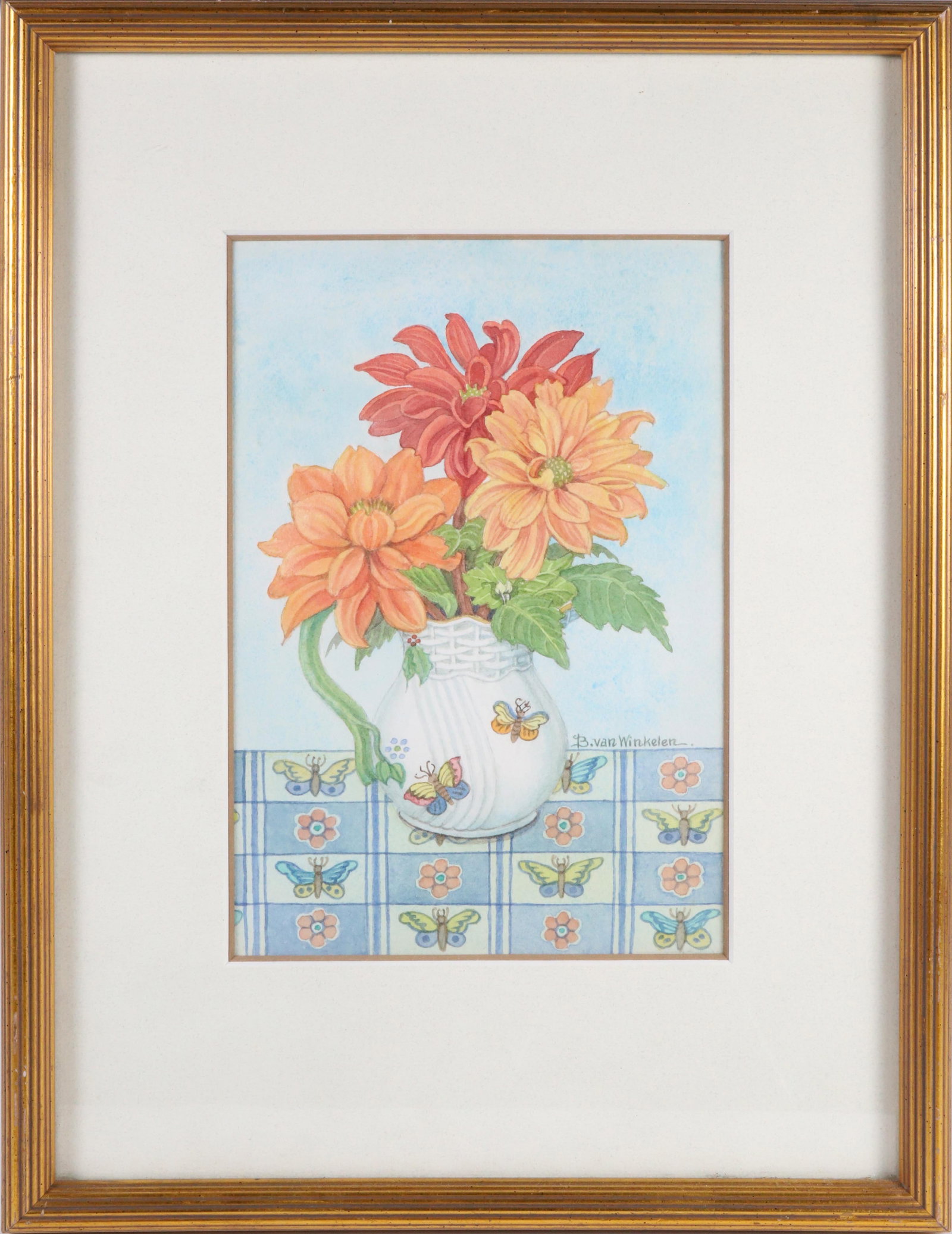 Barbara Van Winkelen Watercolor on Paper "Floral Still Life" (1 of 4)
