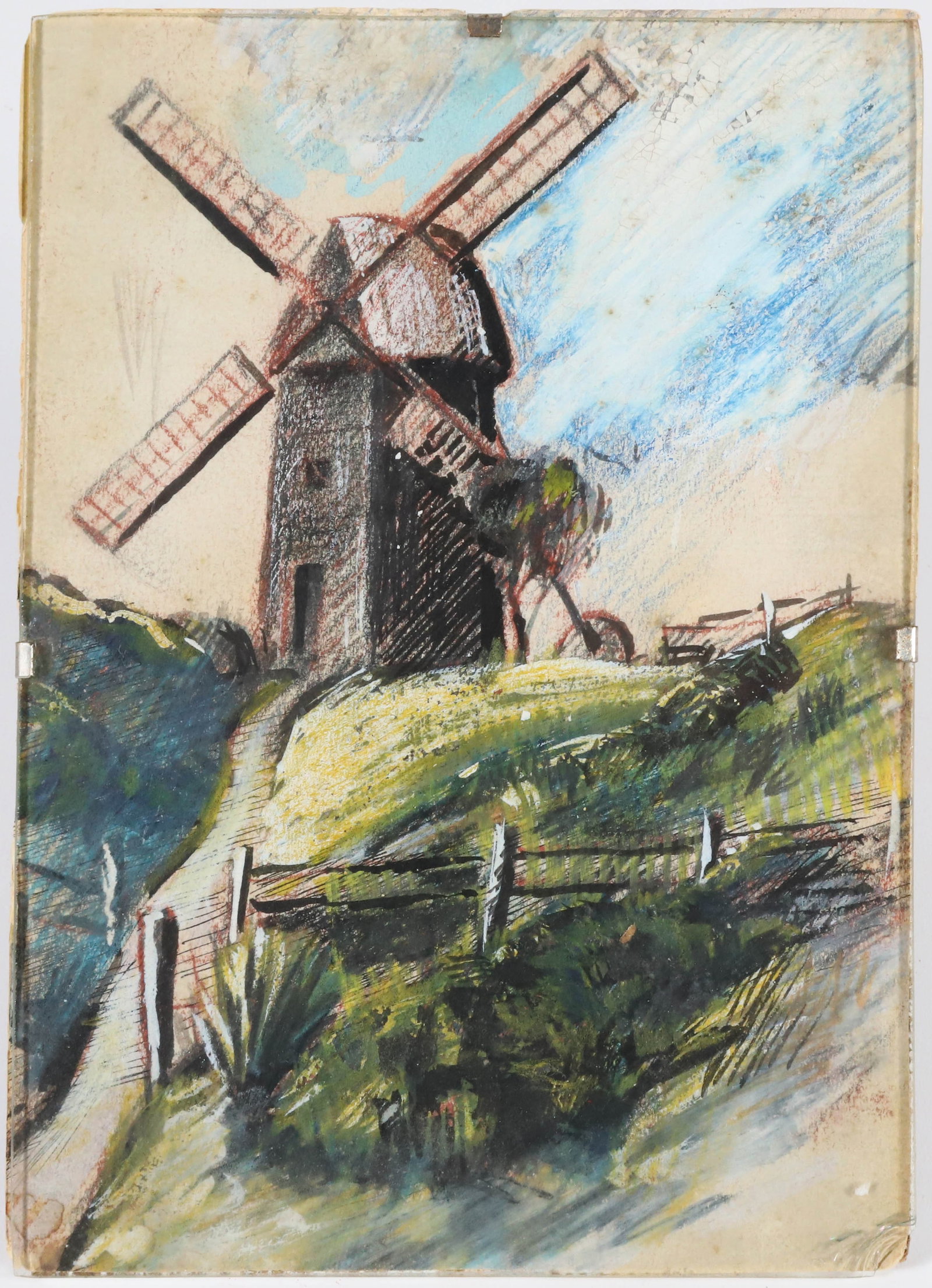 Mixed Media On Paper Of The "Old Mill": Mixed Media On Paper Of The "Old Mill" 7 in. x 5 in.