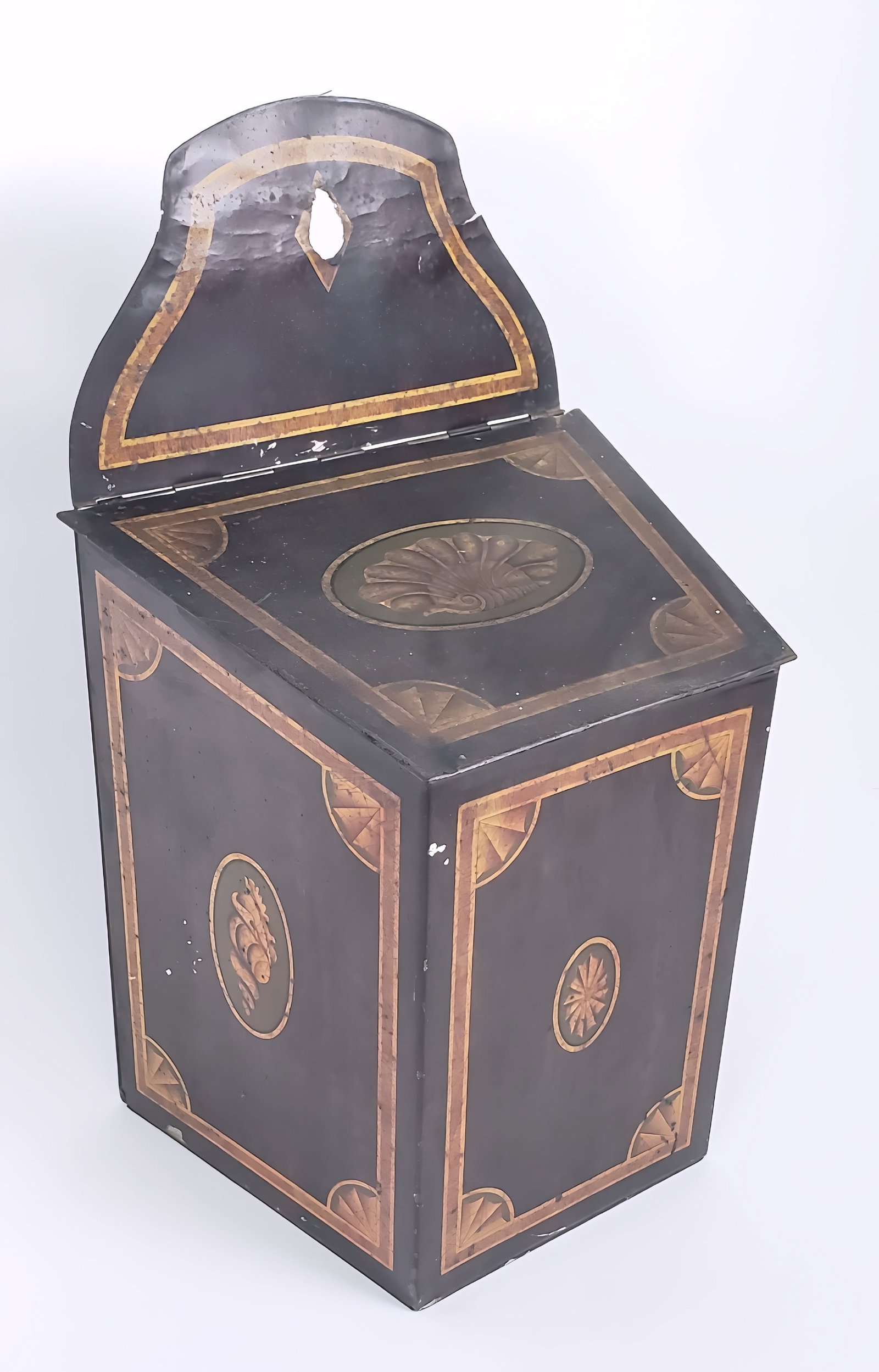 Vintage Hand Painted Regency Style Biscuit Tin (1 of 5)