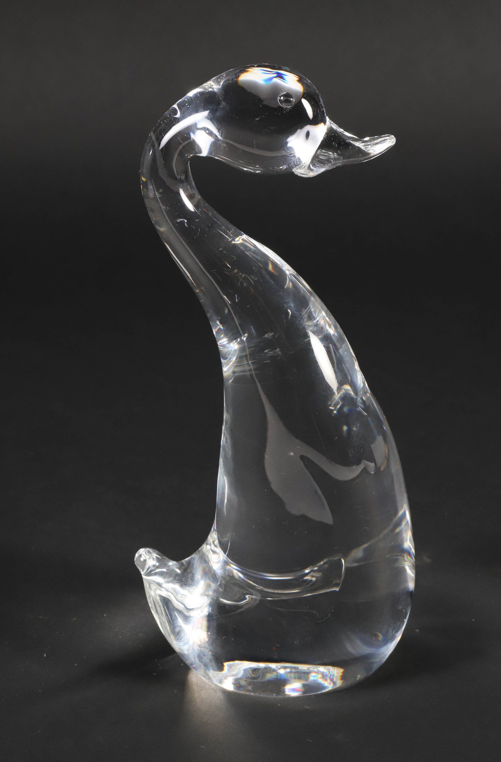 Signed Steuben Clear Crystal Duckling Designed by Lloyd Atkins, 1964 (1 of 5)