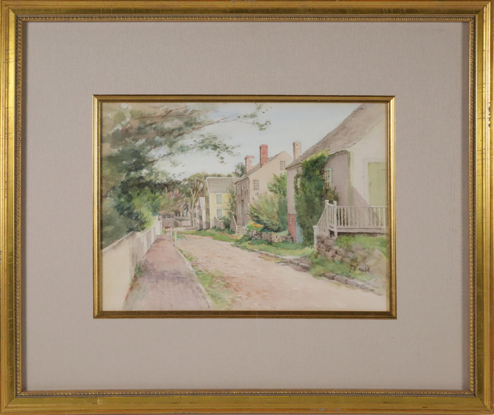 Jane Brewster Reid Watercolor On Paper "Ash Lane" (1 of 5)