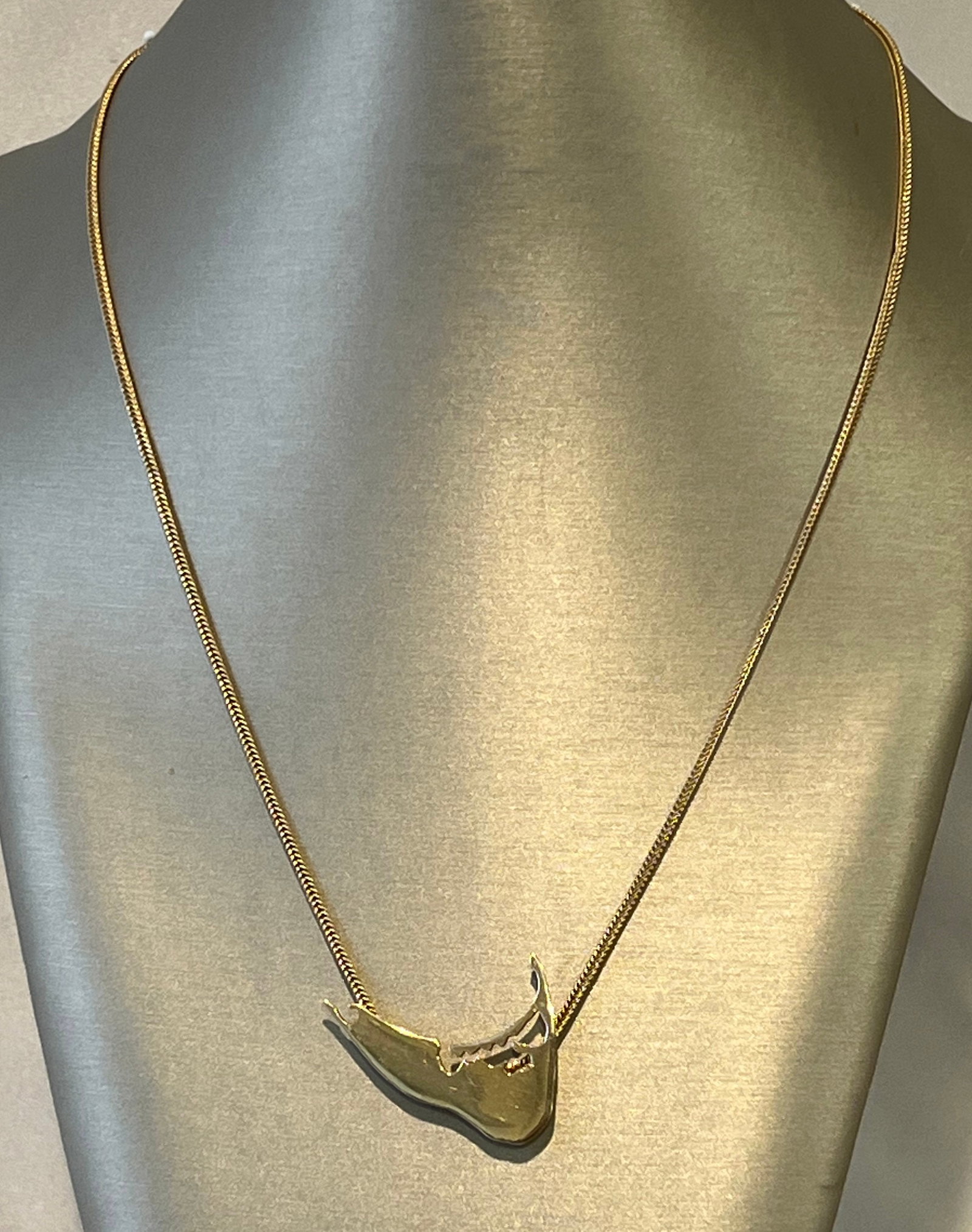 Signed Diana Kim England 14k Gold Nantucket Island Pendant and Chain (1 of 4)