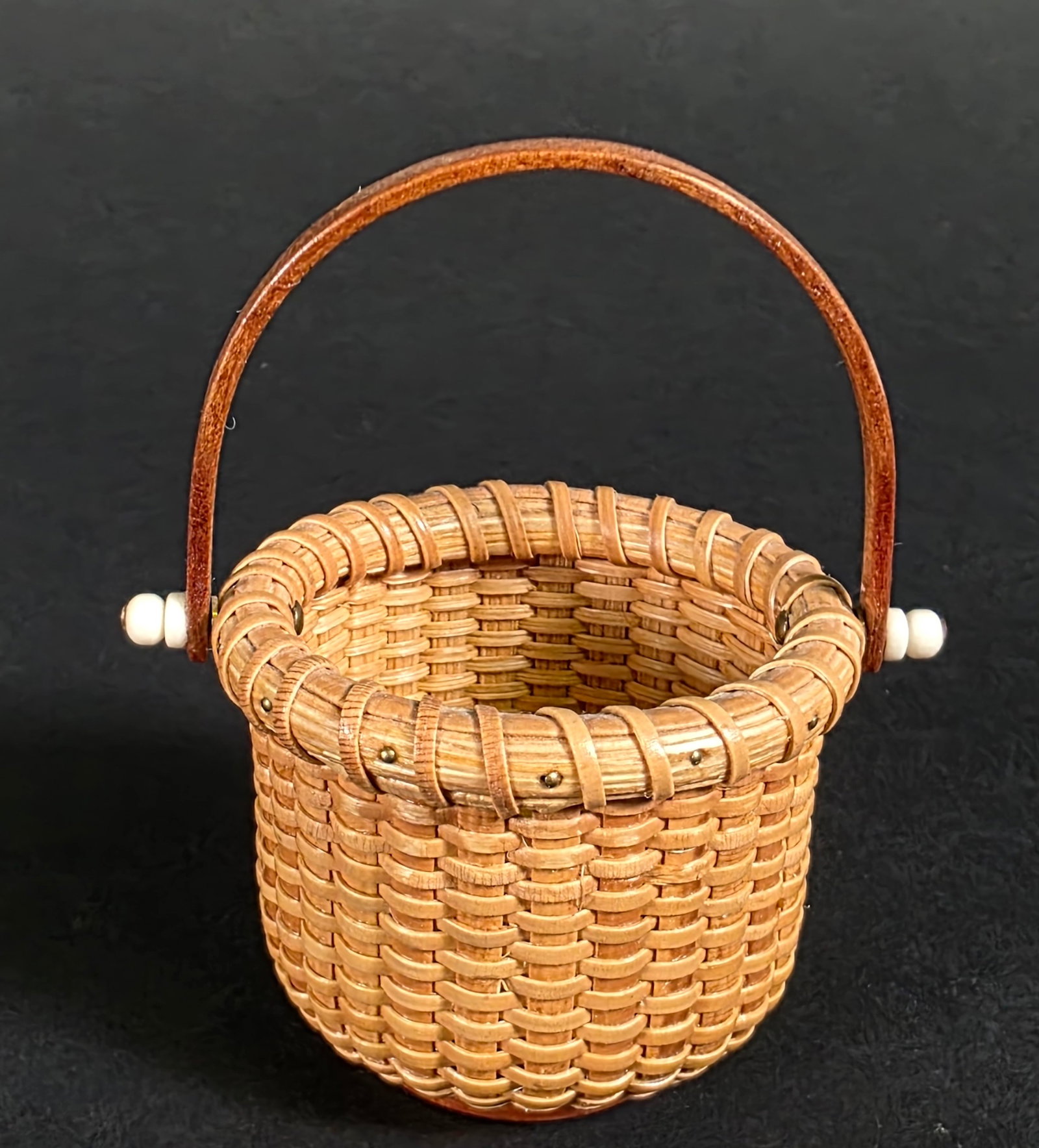 Finely Woven Miniature Nantucket, “Half Egg" Basket (1 of 4)