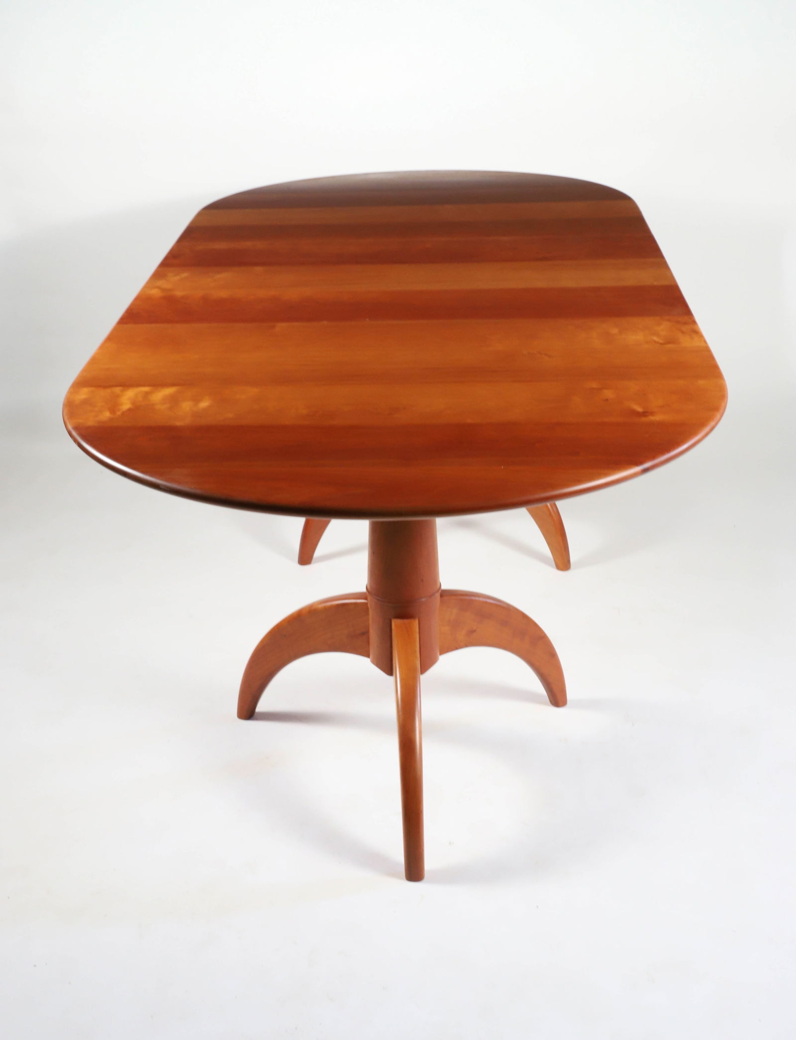 Stephen Swift Oval Double Pedestal Cherry Dining Table with One Leaf (1 of 4)