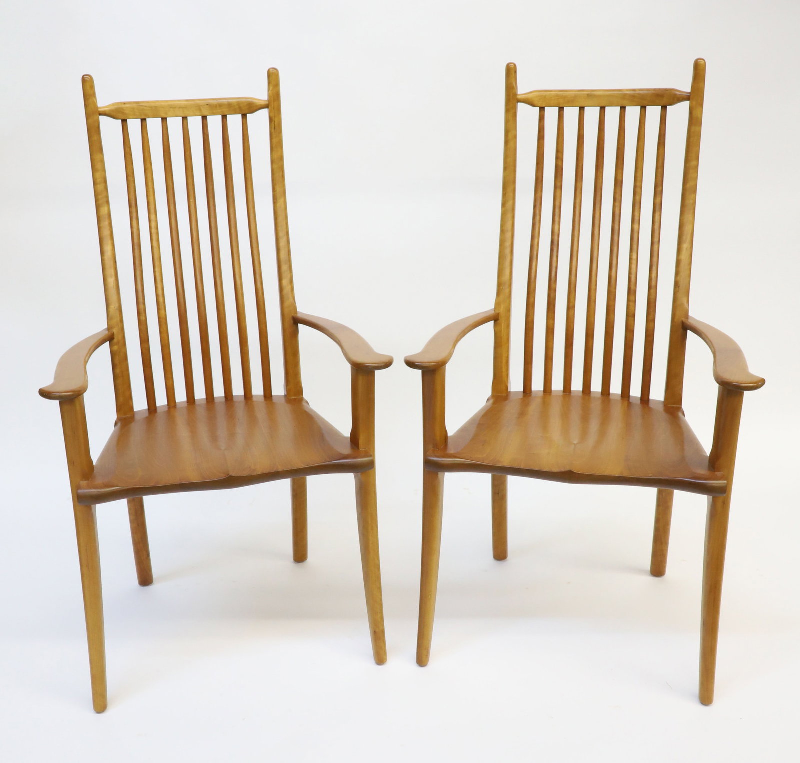 Pair of Stephen Swift Exotic Wood High-Back Armchairs (1 of 3)