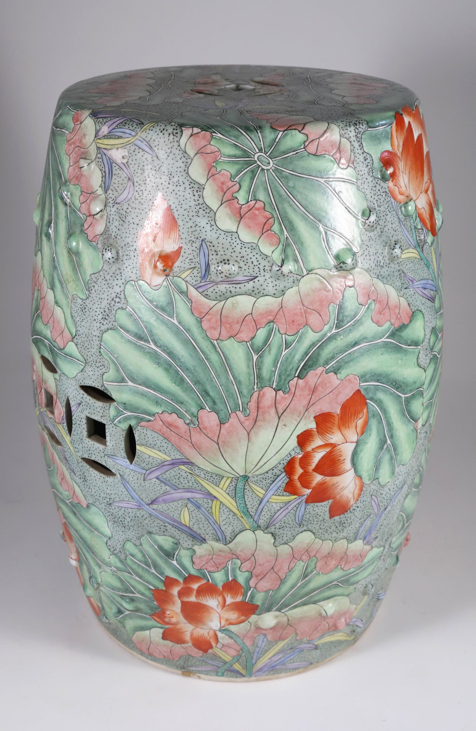 Chinese Ceramic Floral Pattern Garden Stool (1 of 6)