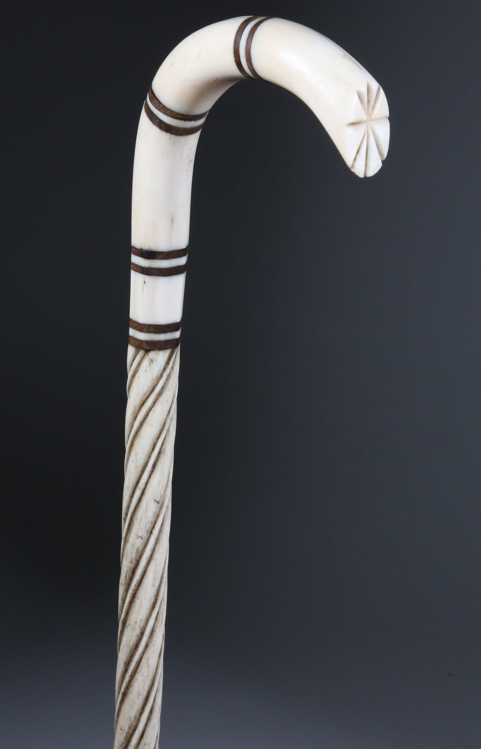 Whaleman Made "C" Grip Cane, circa 1860 (1 of 4)