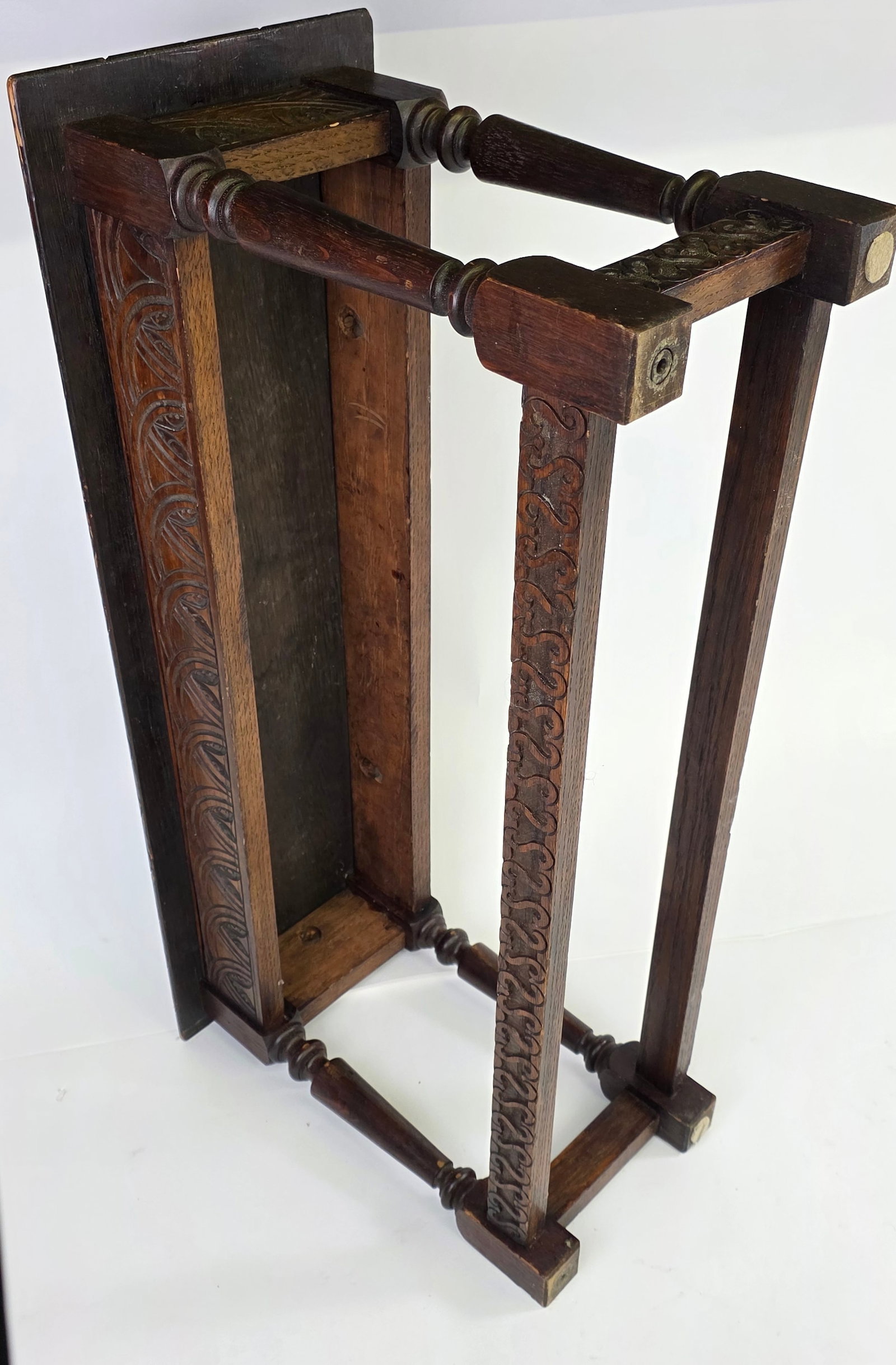 Antique English Oak Rectangular Joint Stool Bench - 6