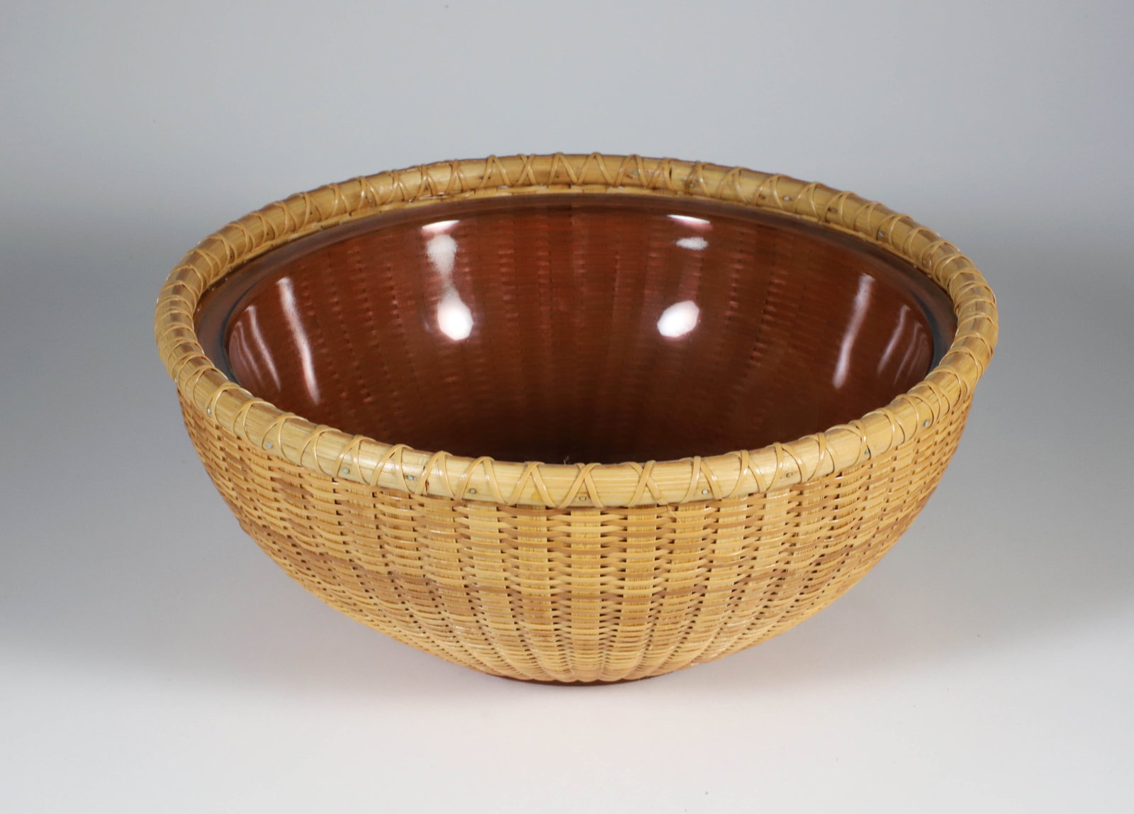 Nancy Grant Ryder Round Open Nantucket Basket Bowl, circa 2012 (1 of 4)