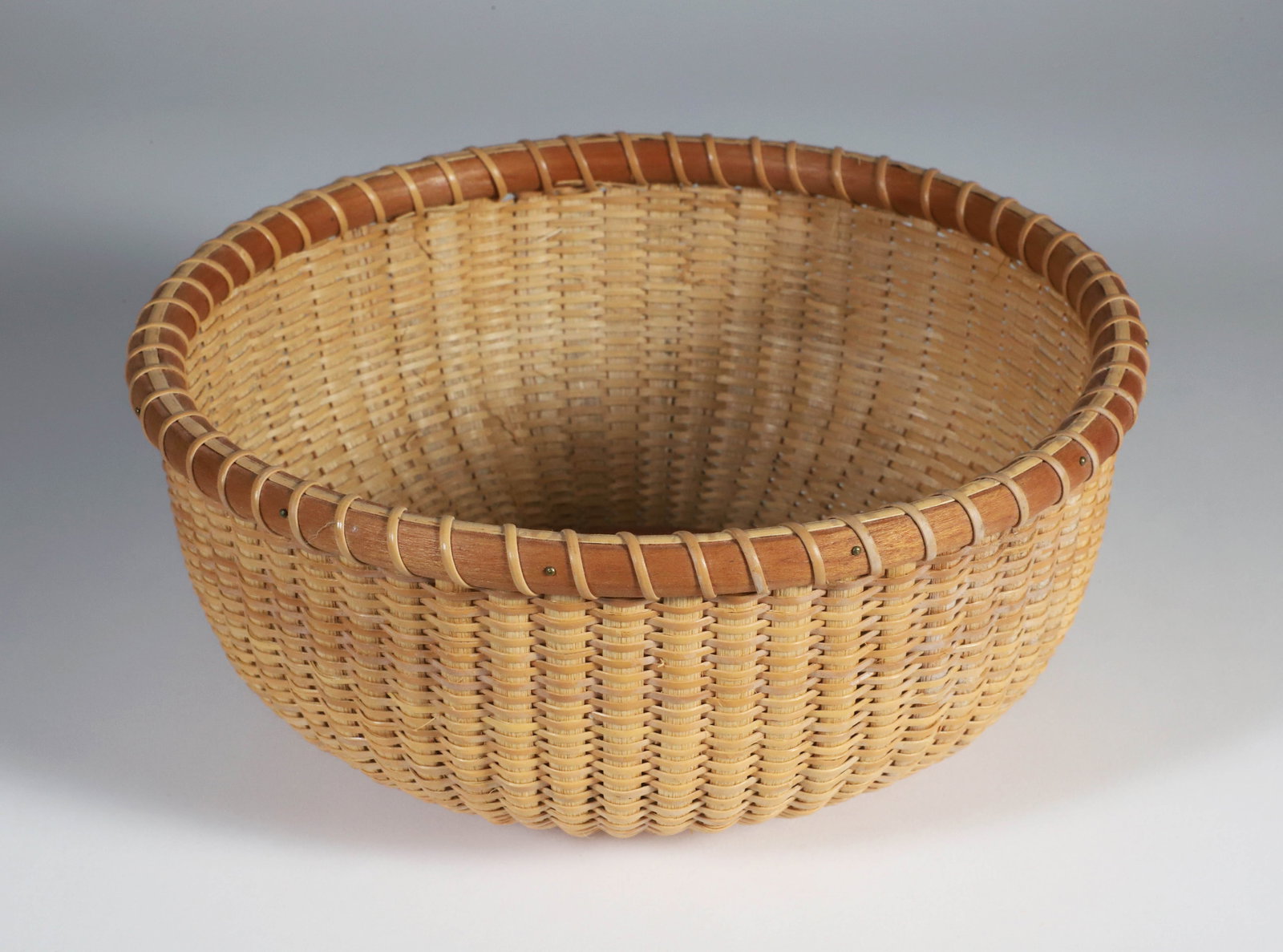 Nantucket Lightship Basket Museum Round Open Basket, circa 2015 (1 of 4)