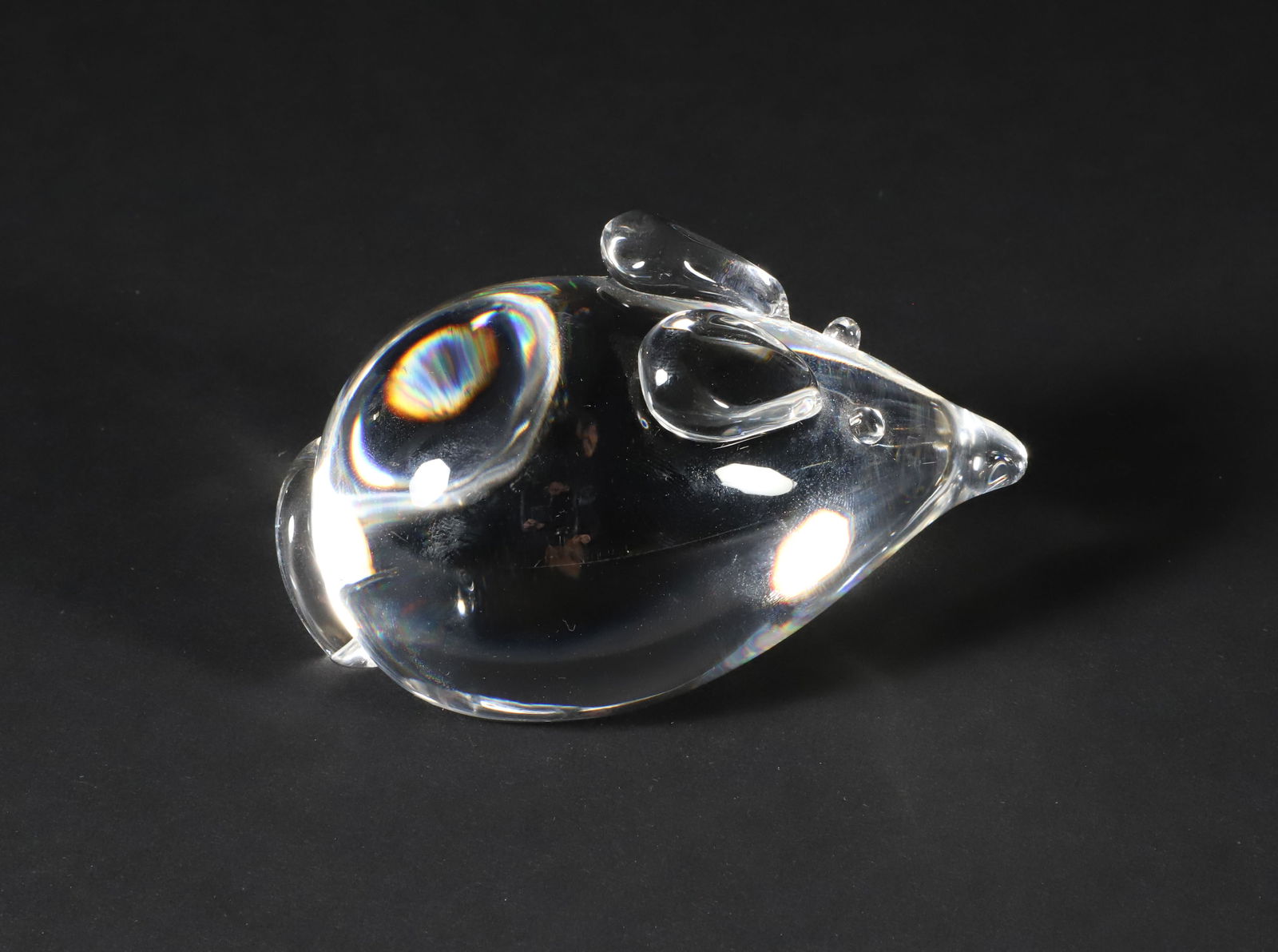 Signed Steuben Clear Glass Mouse - 2