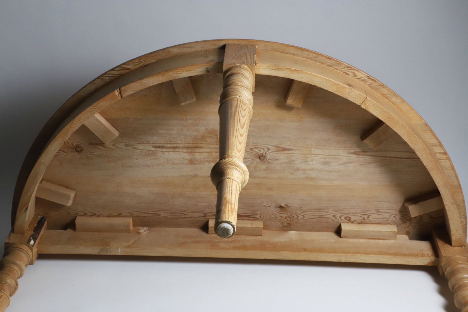 Vintage Pine Half Round Console Table - 2