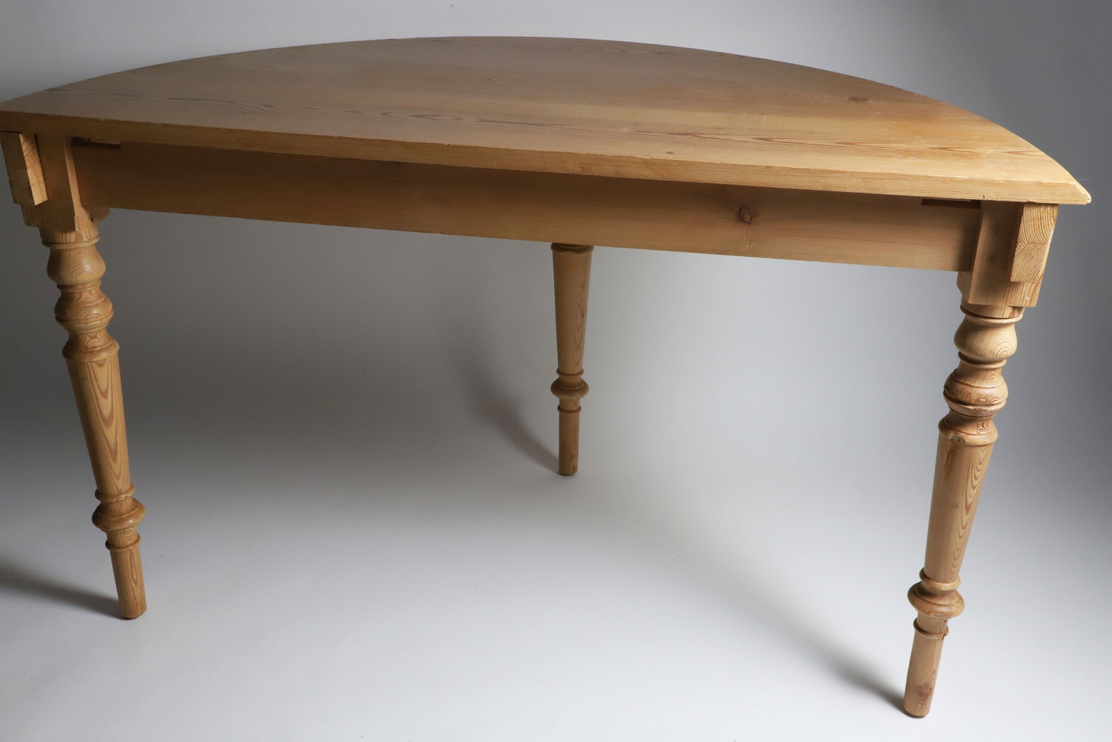 Vintage Pine Half Round Console Table - 3