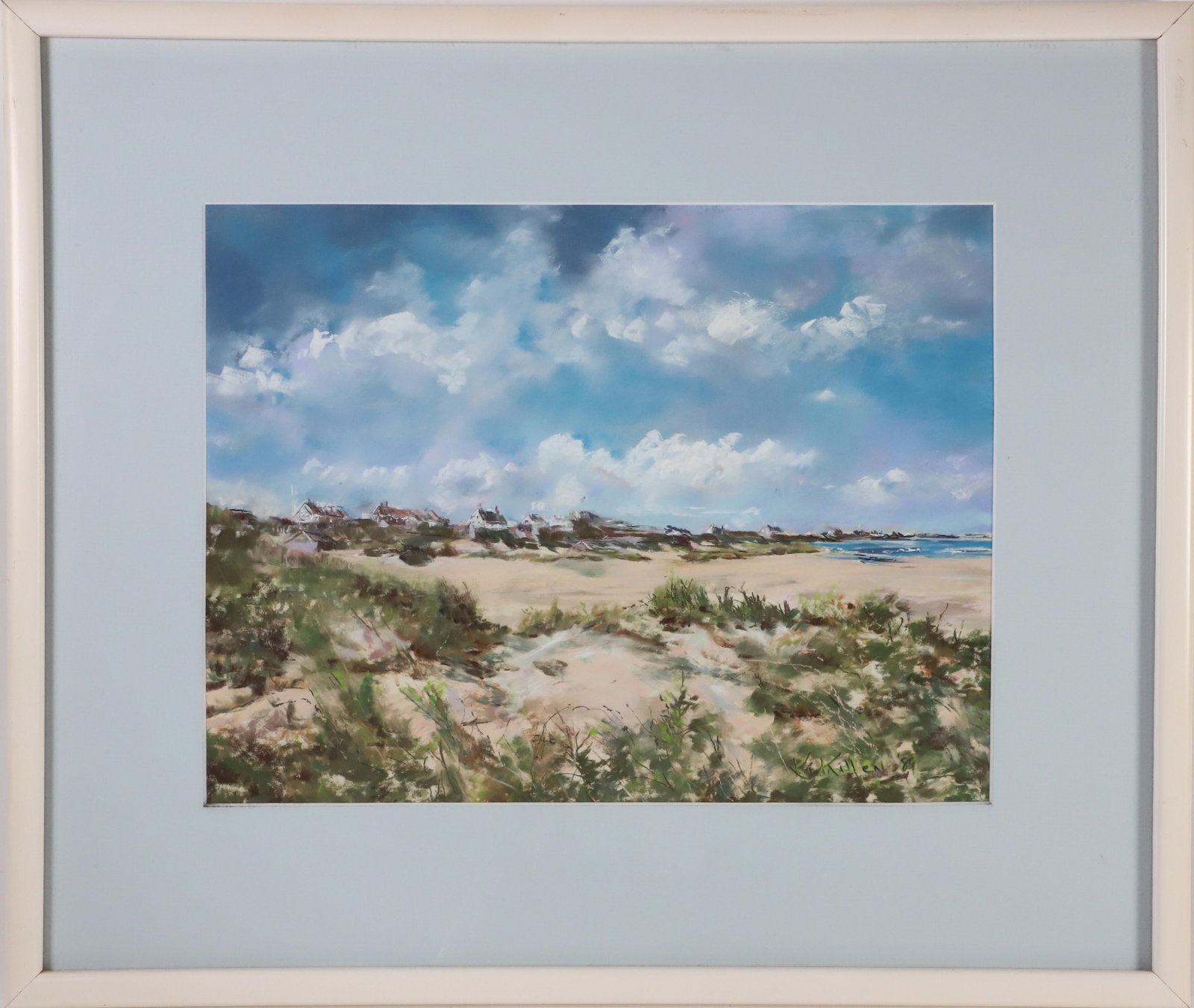 Karen Killen Gouache on Paper "A Perfect Day" circa 1989: Karen Killen Gouache on Paper "A Perfect Day" circa 1989, signed lower right K.Killen, '89, matted and framed 10 in. x 13 in. Framed 17 in. x 20 in.