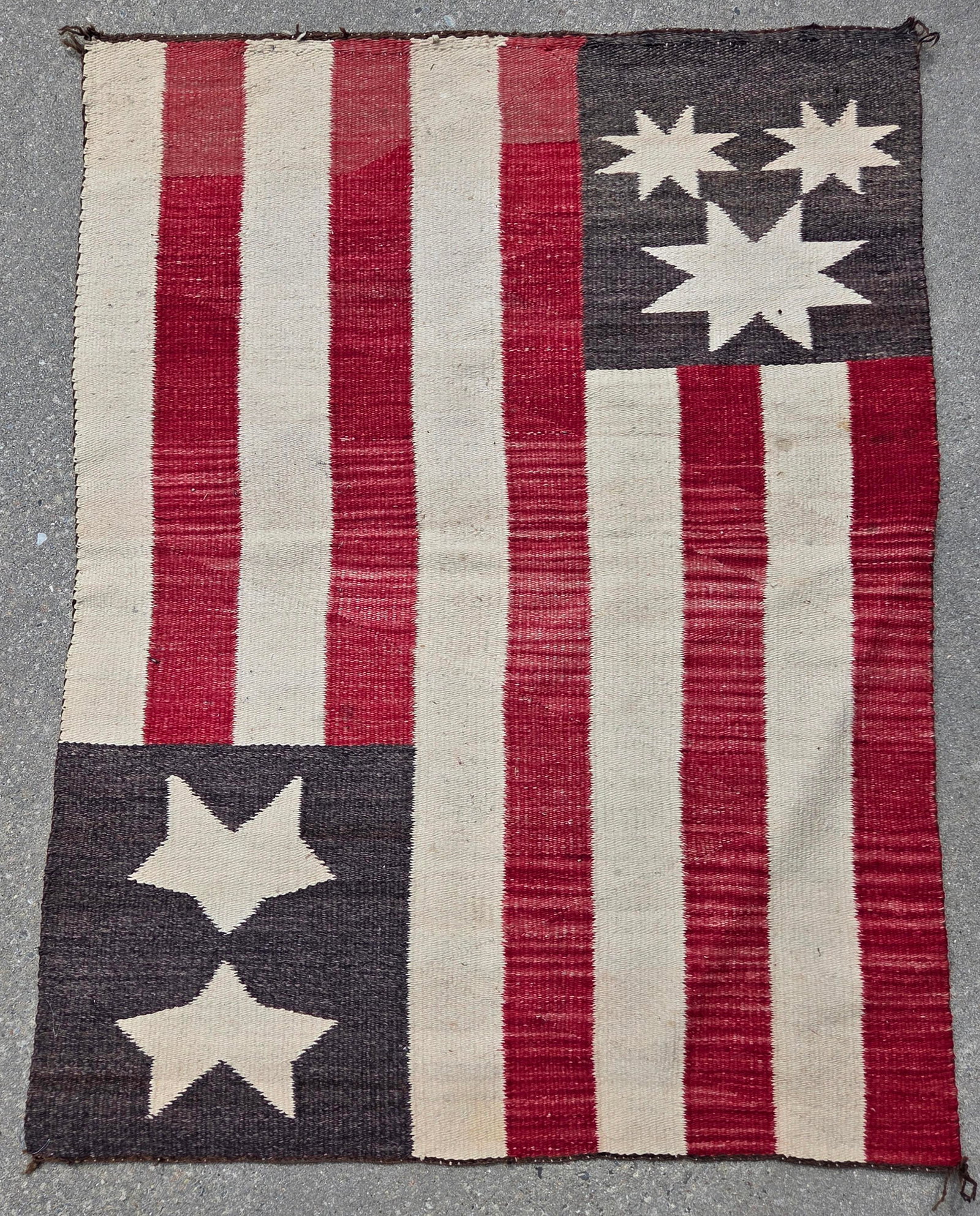 Native American Loomed Rug "Patriotic Stripes and Stars" (1 of 4)