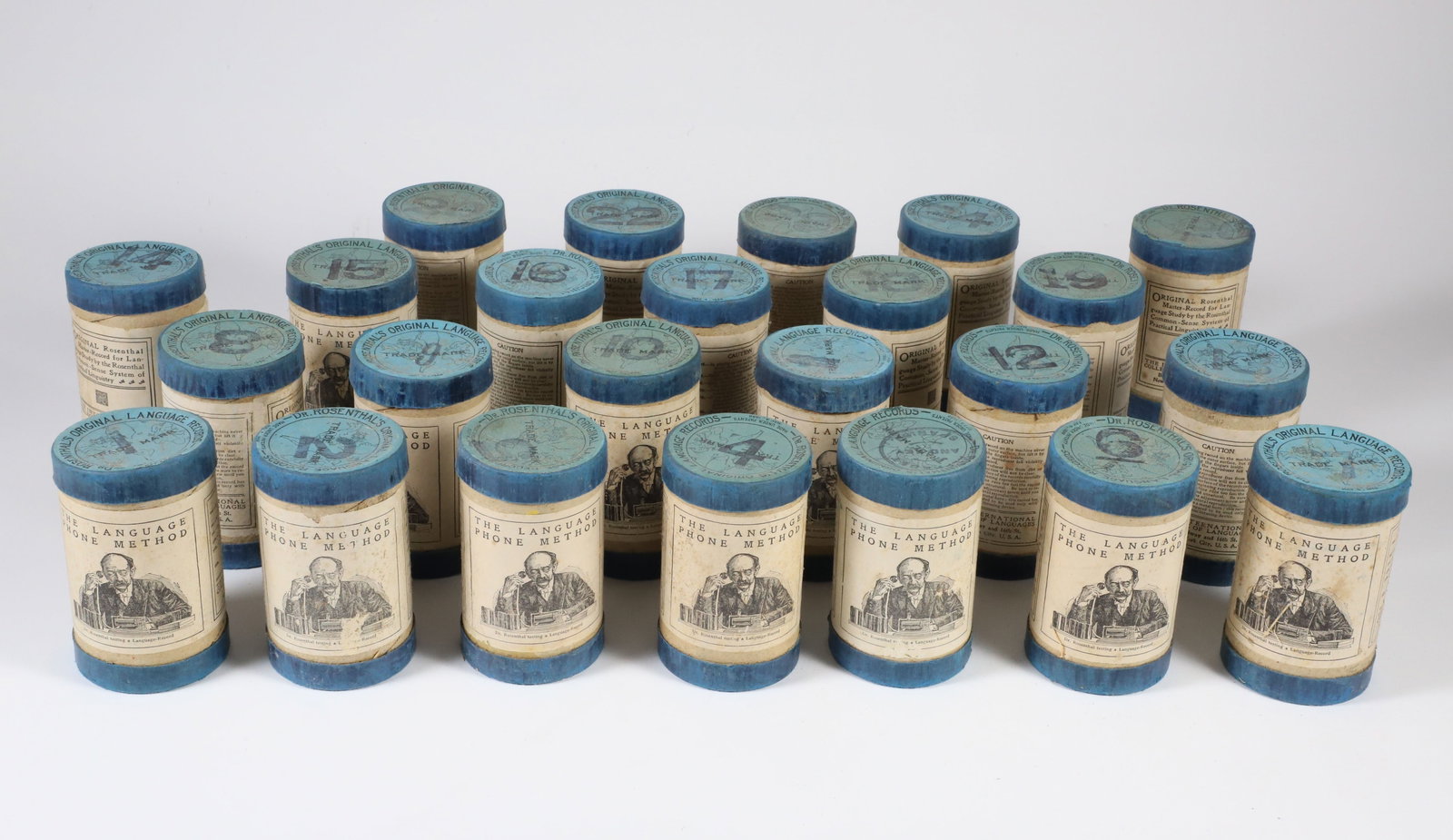 Grouping Of 24 Antique "Dr. Rosenthal's Original Language Records" (1 of 9)