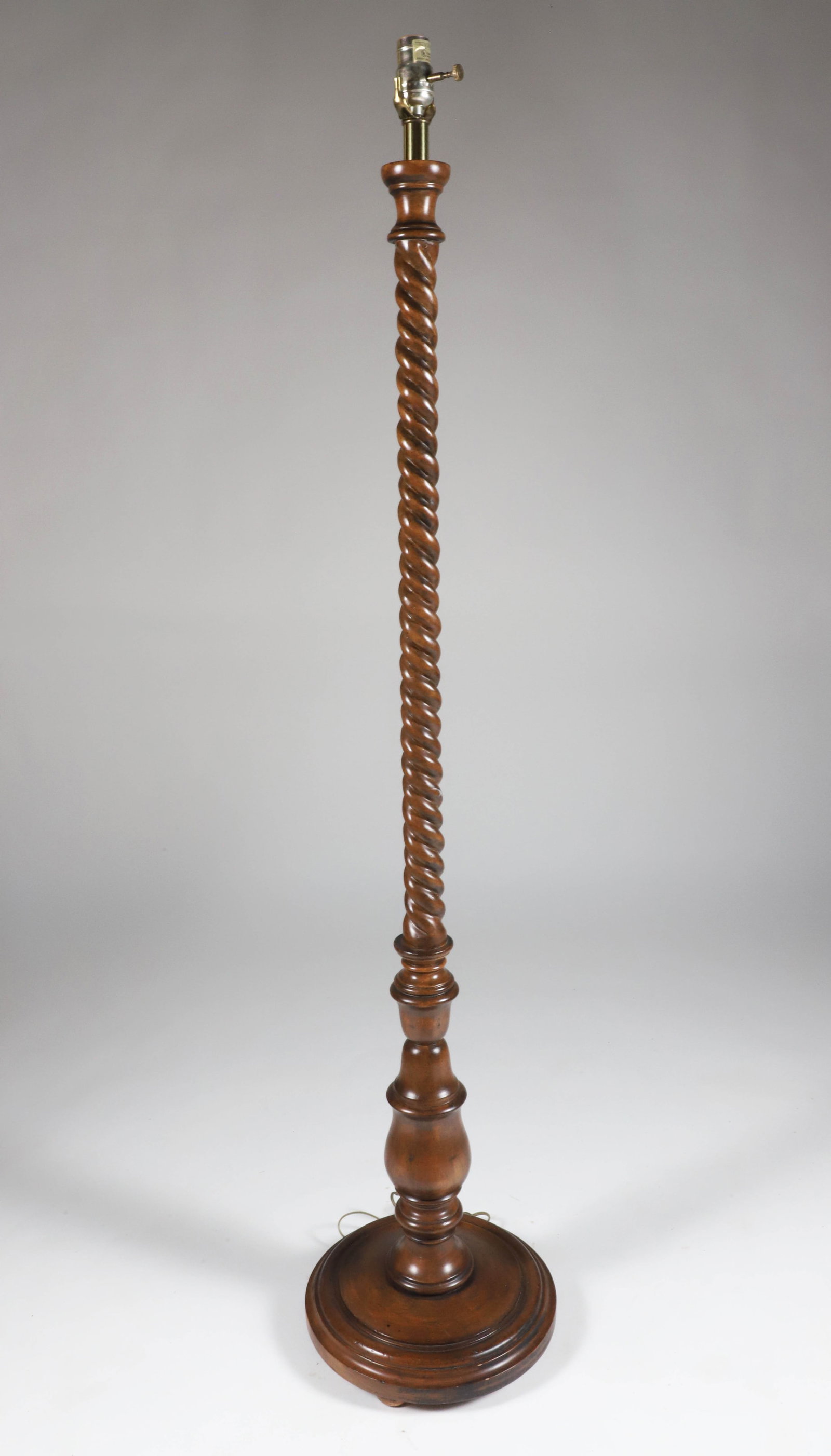 English Rope Twist Carved Wood Floor Lamp: English Rope Twist Carved Wood Floor Lamp Height 53.5 in.