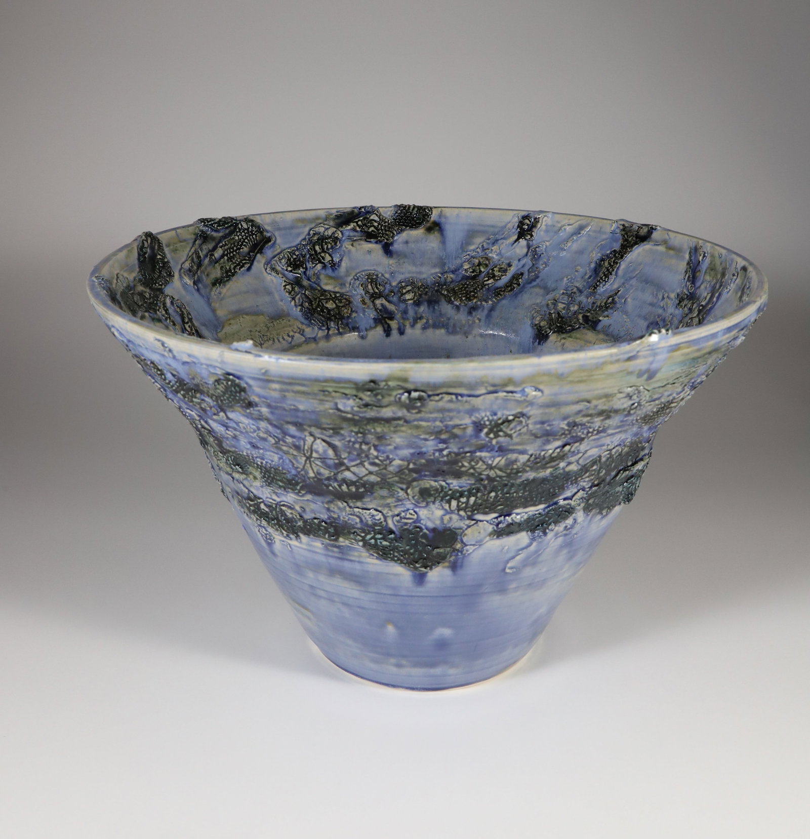 Barbara Toole Contemporary Nantucket Ceramic Basin: Barbara Toole Contemporary Nantucket Ceramic Basin, signed underneath Barbara Toole, Nantucket Height 9.5 in. Diameter 15 in.