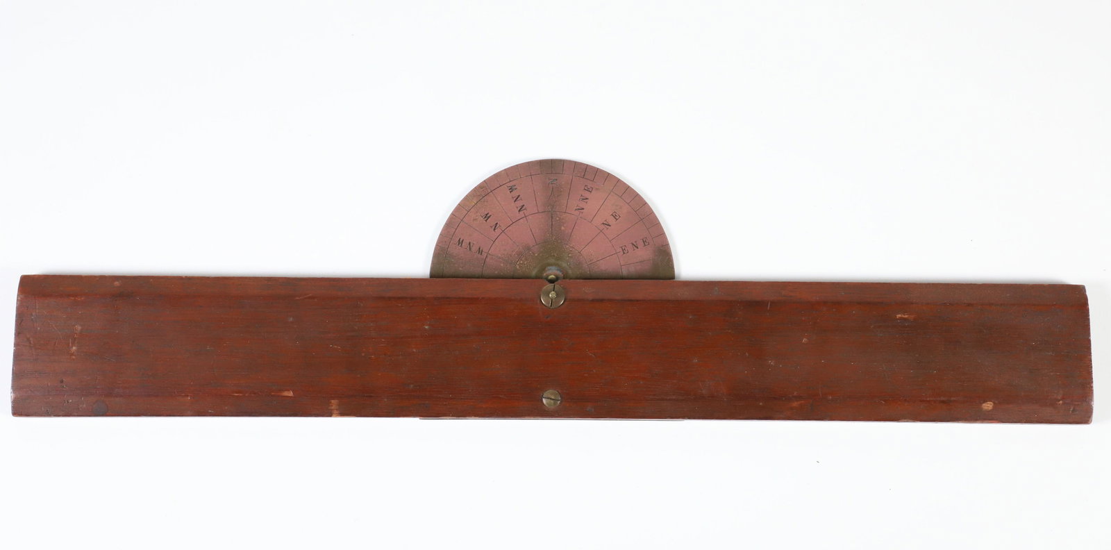 Brass and Wood Directional Rule by L. Morgan & Son, New York: Brass and Wood Directional Rule by L. Morgan & Son, 650 E. 12 Street, New York Length 16.75 in.