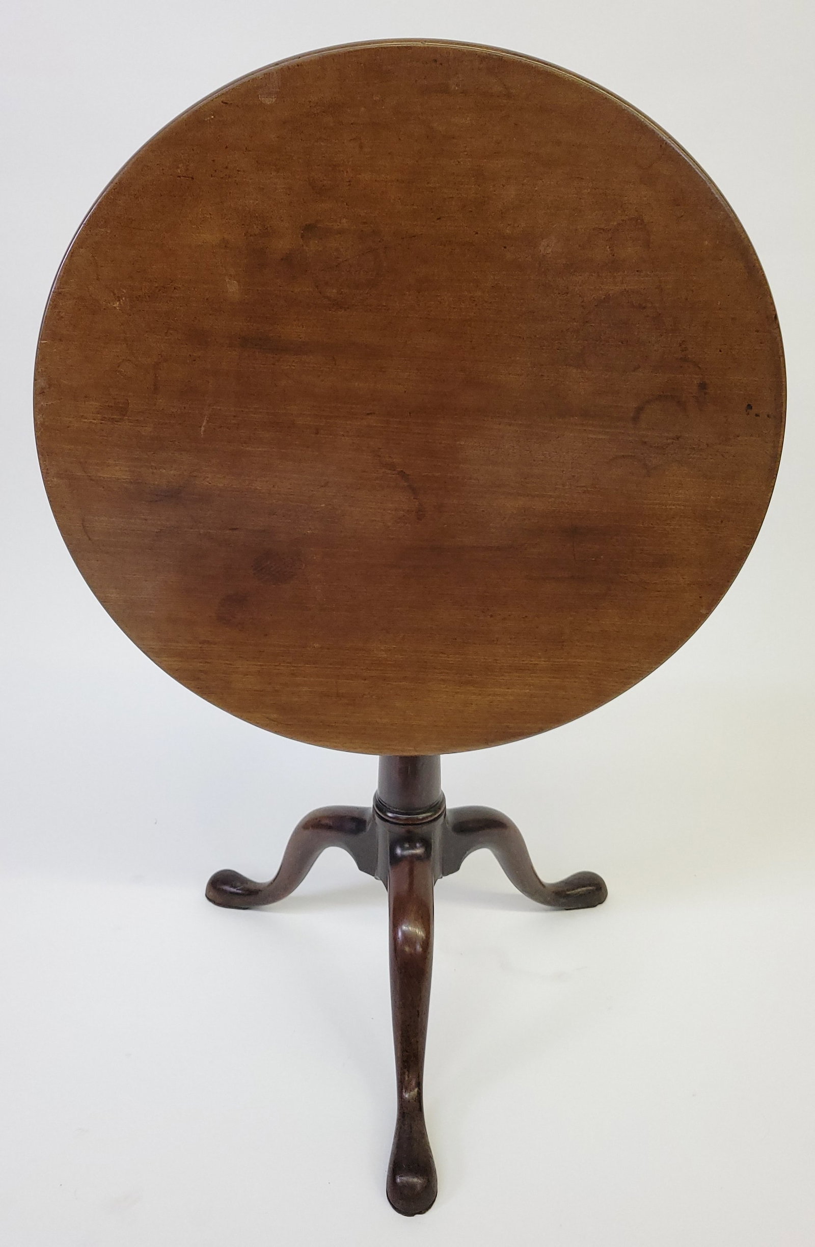 Antique Queen Anne Walnut Tilt Top Birdcage Tea Table (1 of 6)
