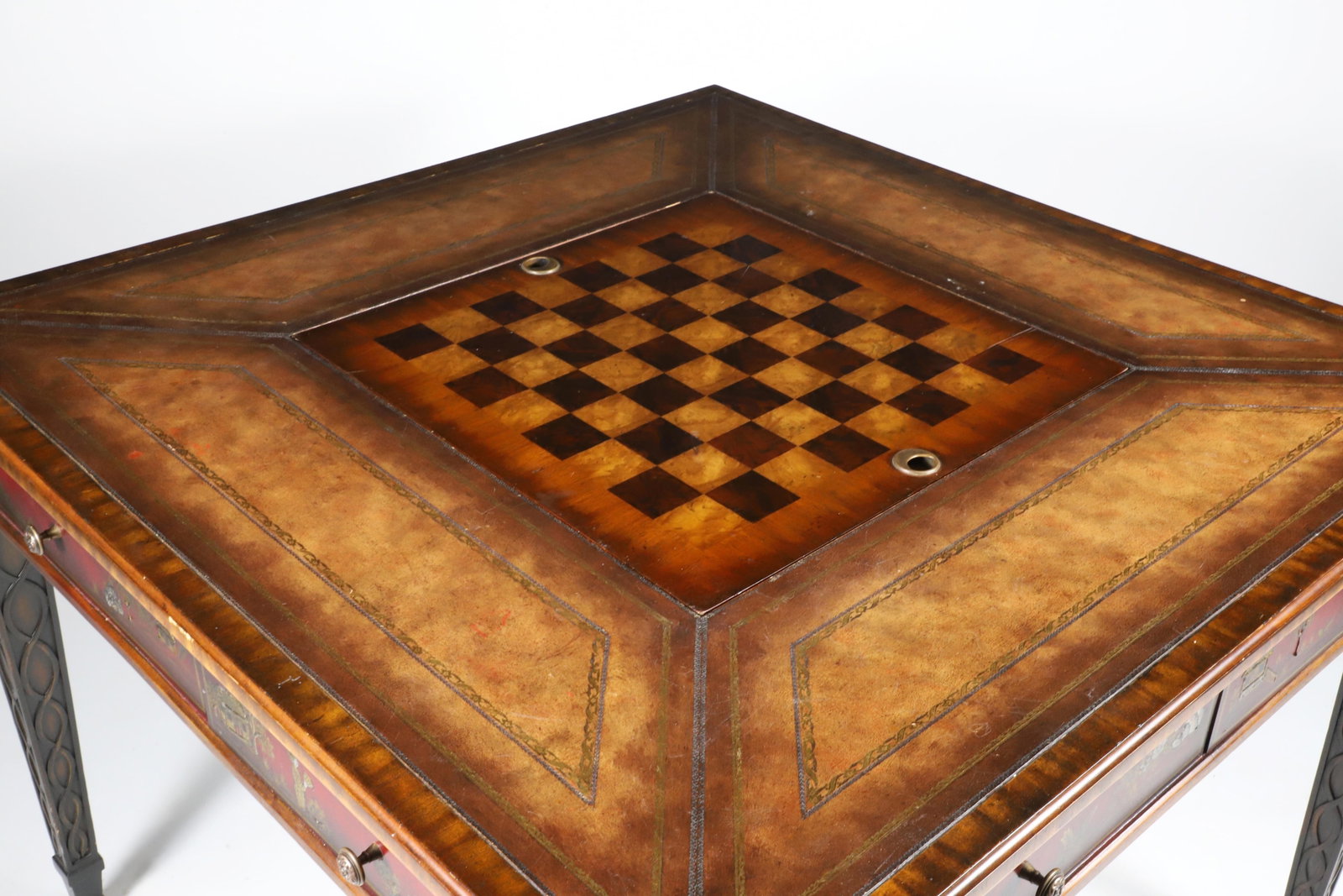 Maitland Smith Leather Bound Games Table - 7