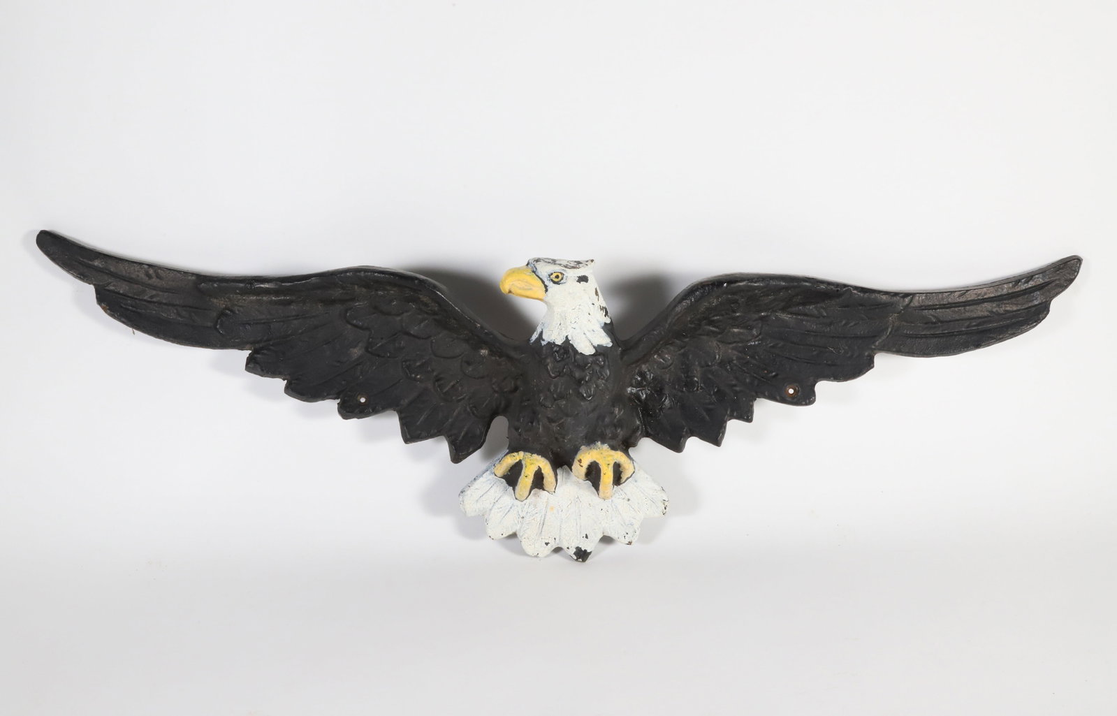 Vintage Painted Cast Iron Bald Eagle Plaque (1 of 5)