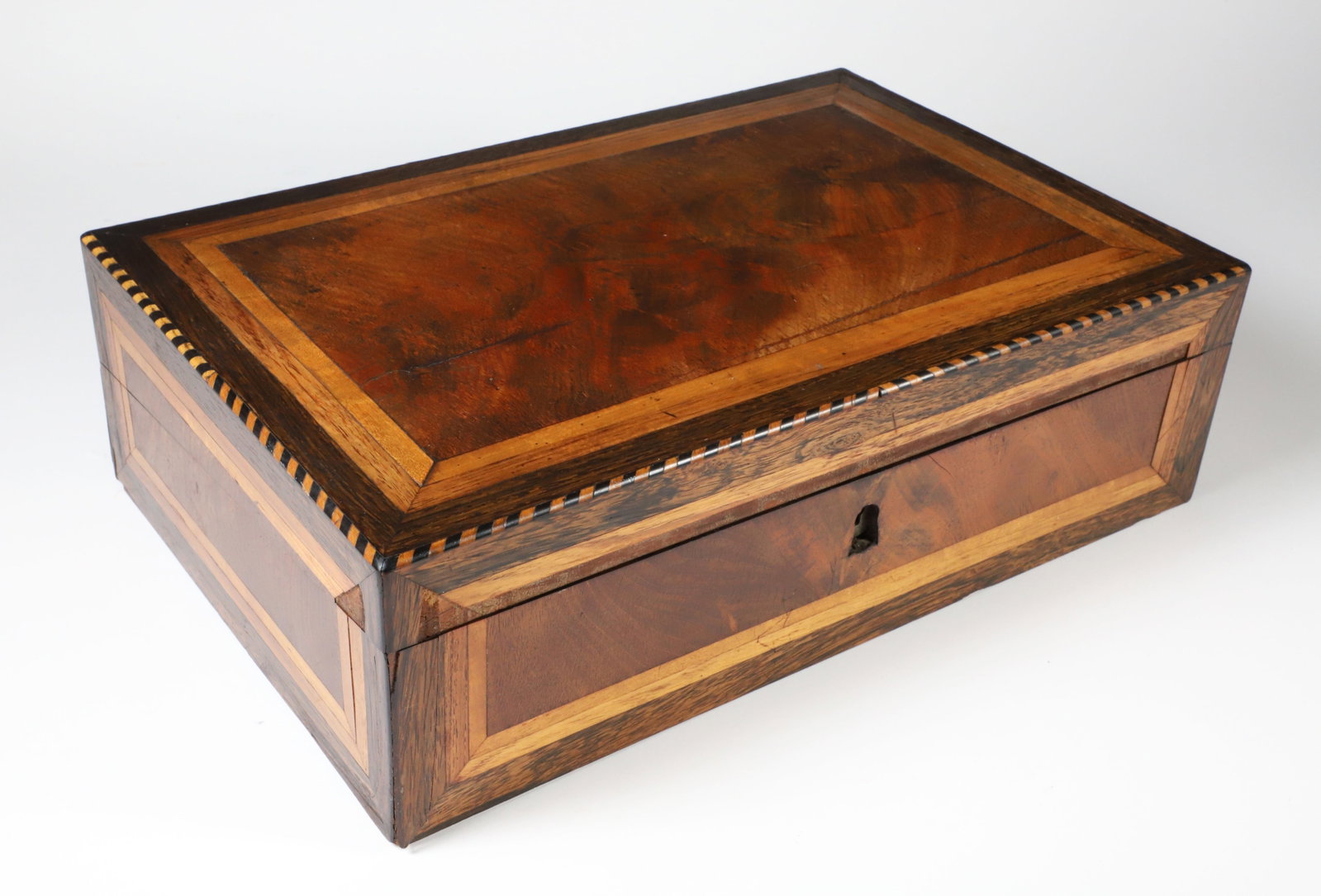 Mahogany Inlaid Lap Desk of Unusual Form, 19th Century (1 of 8)