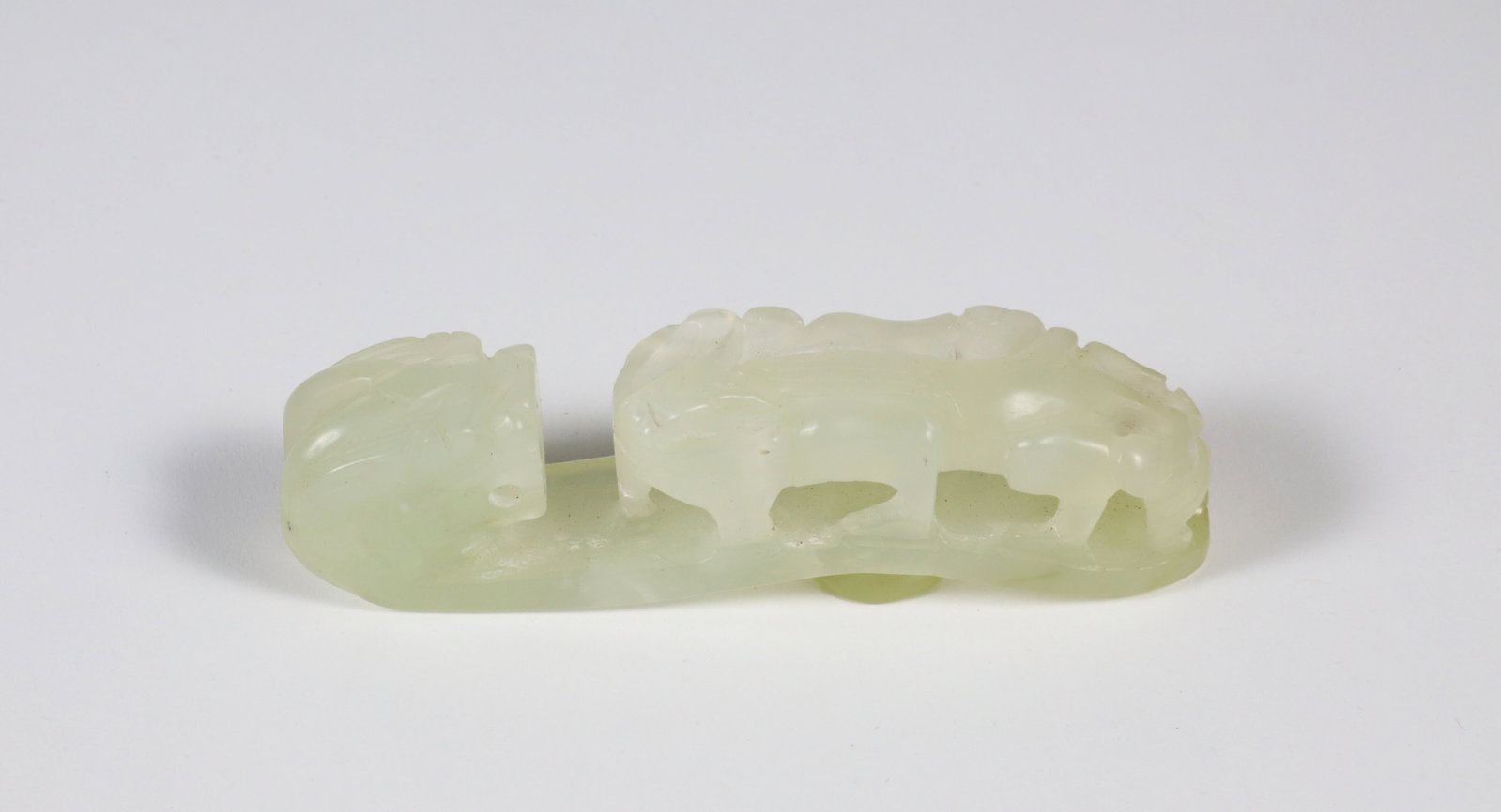 Jade Belt Loop Carved Foo Dragon - 2