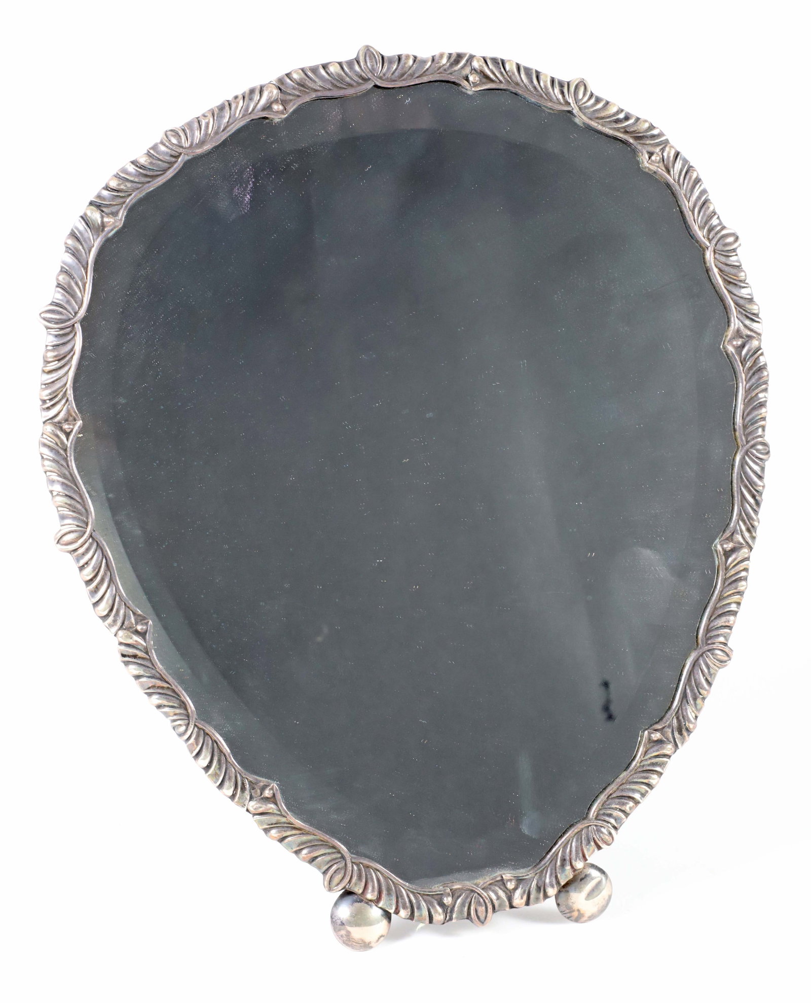 Sterling Silver Easel Mirror with Wood Backing (1 of 4)
