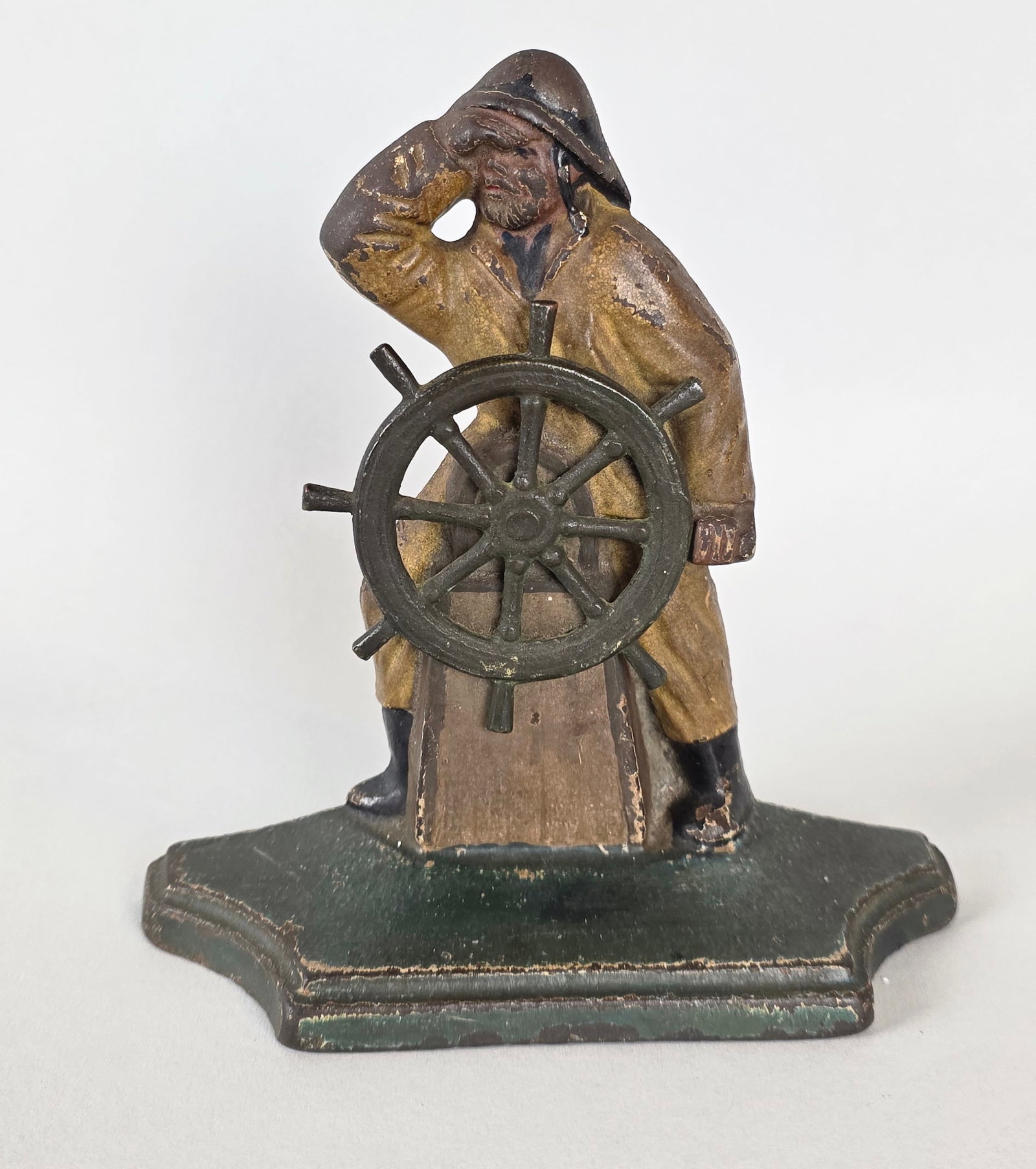 Scarce Antique Old Salt Fisherman at The Helm Doorstop, circa 1920 (1 of 5)