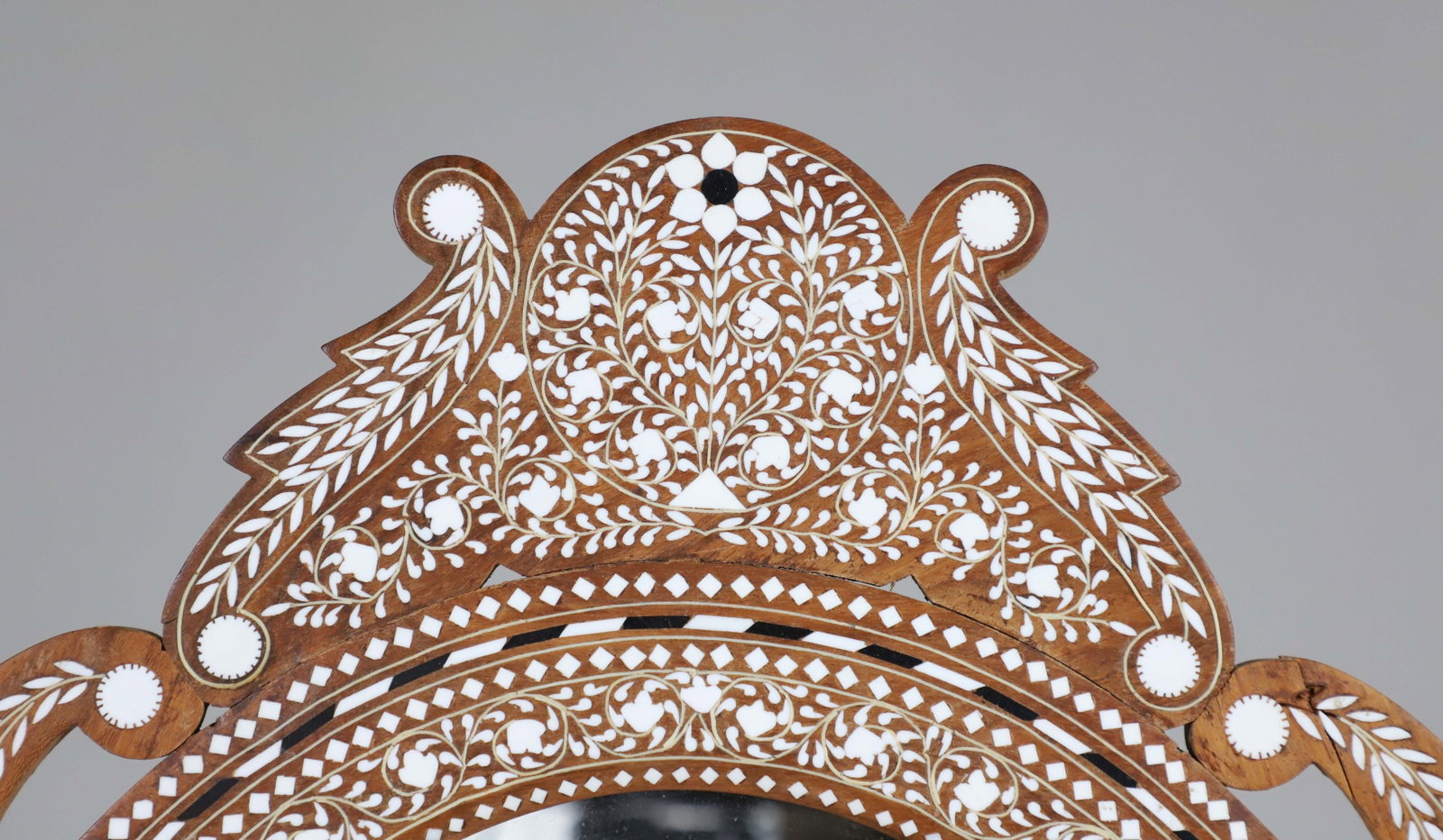 Middle Eastern Bone Inlaid Standing Vanity Mirror - 3