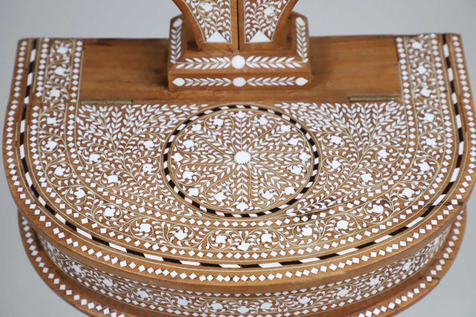 Middle Eastern Bone Inlaid Standing Vanity Mirror - 4