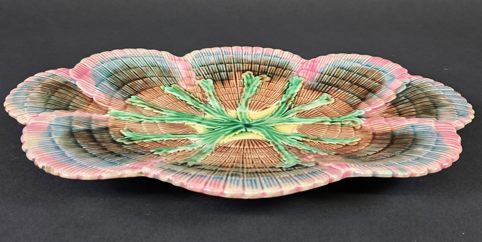 Antique Majolica Shell Form Serving Platter - 3