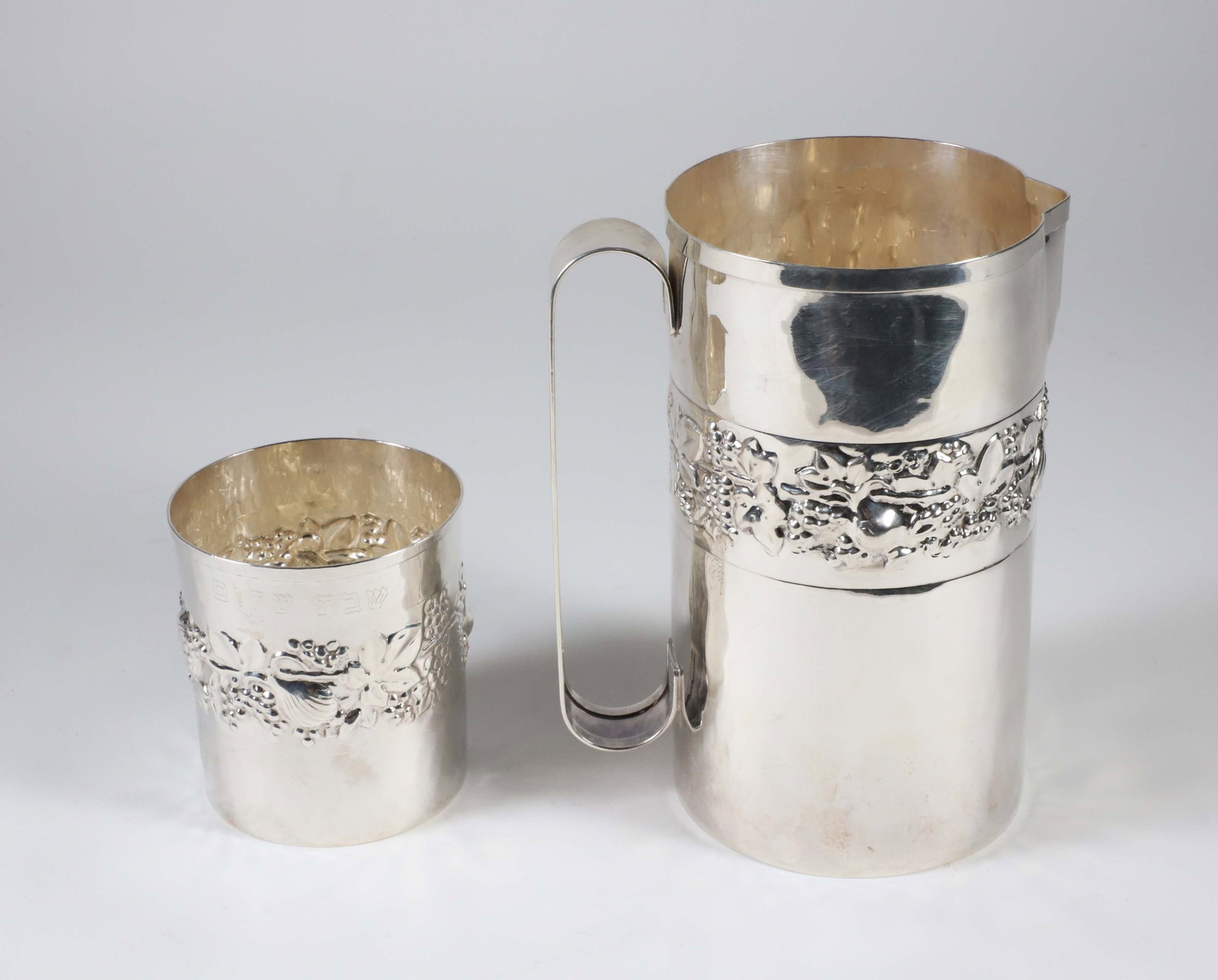 Israeli Sterling Silver Tumbler and Water Pitcher (1 of 5)