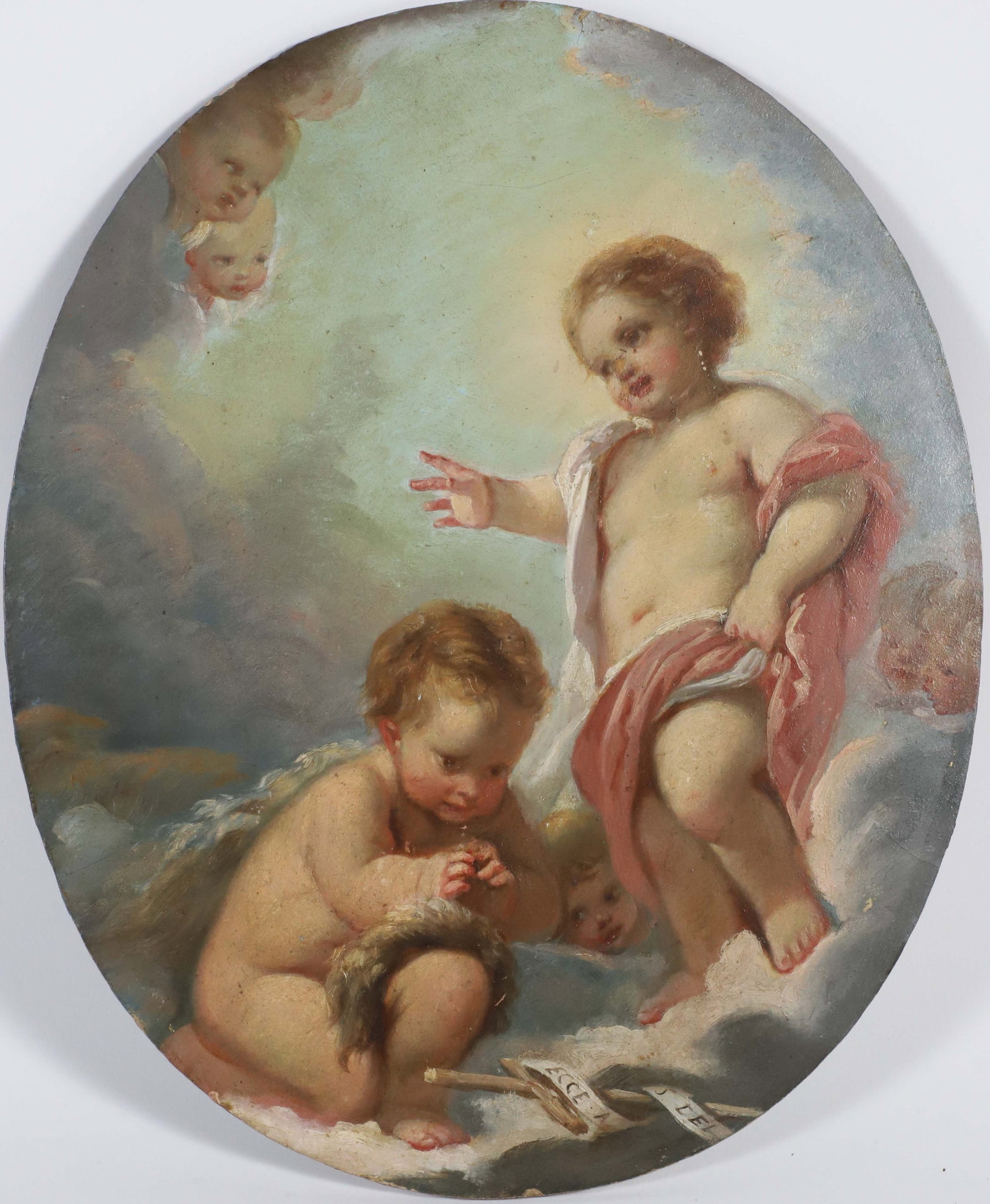 Oil on Wood Panel "The Infant Jesus Blessing St. John the Baptist" (1 of 4)