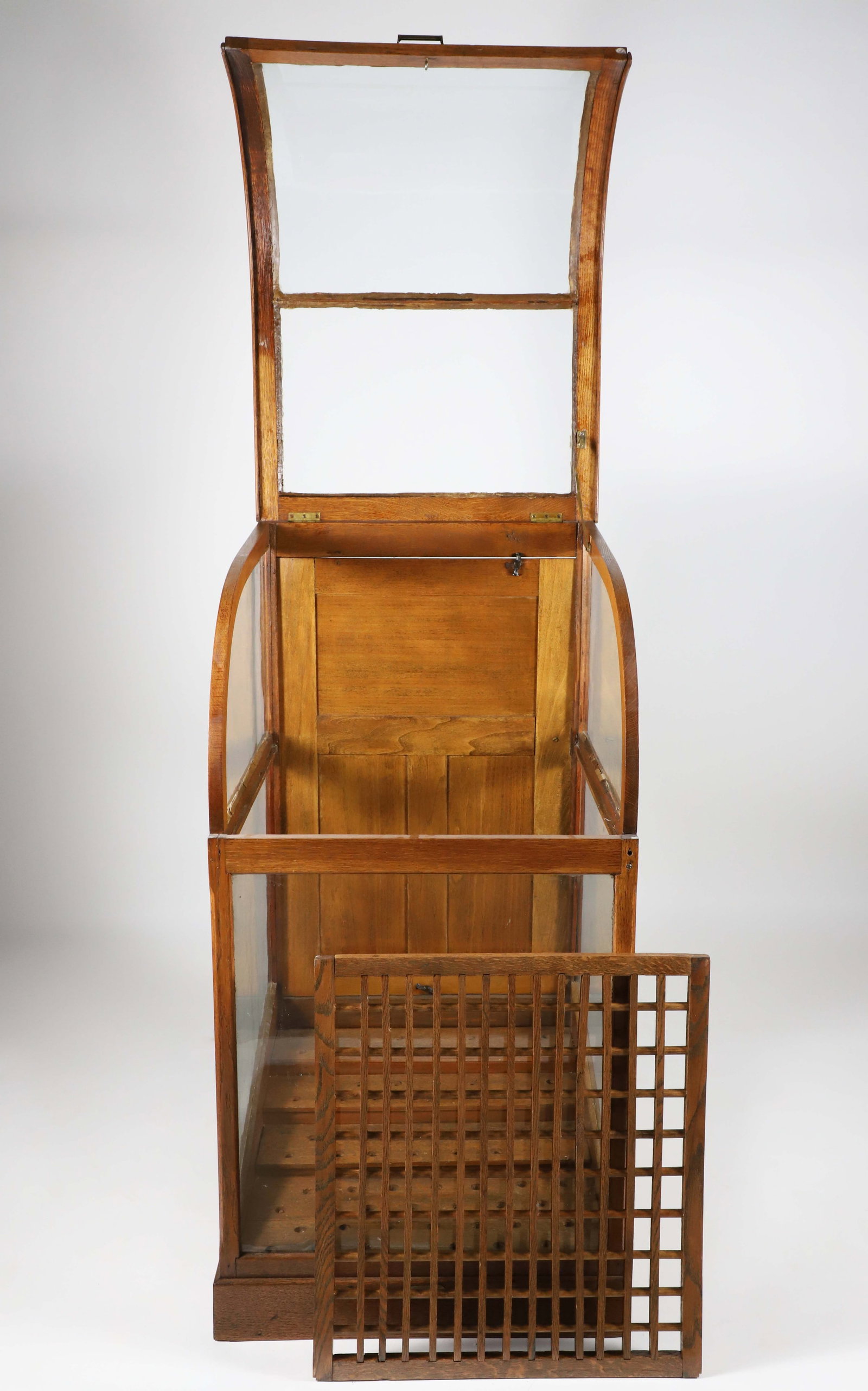 Oak Dome Top Cane Rack Display Showcase - 3