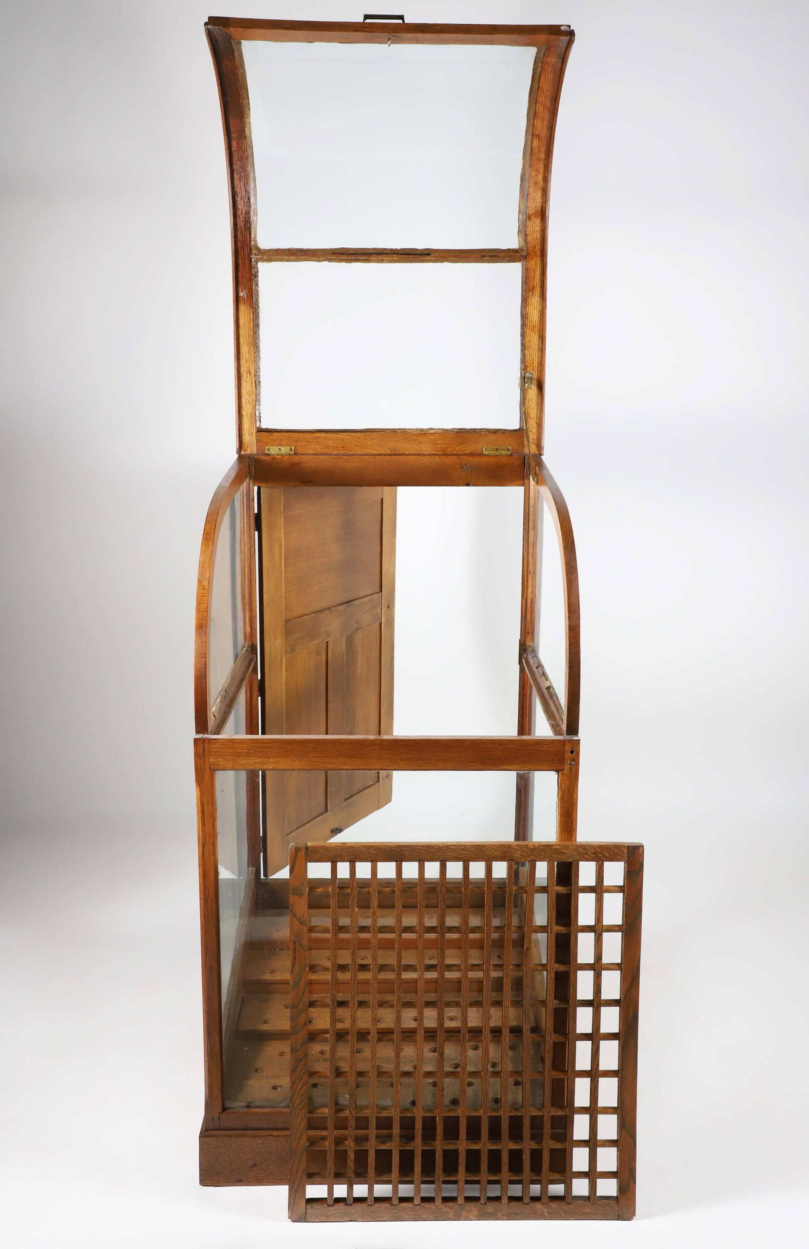 Oak Dome Top Cane Rack Display Showcase - 4