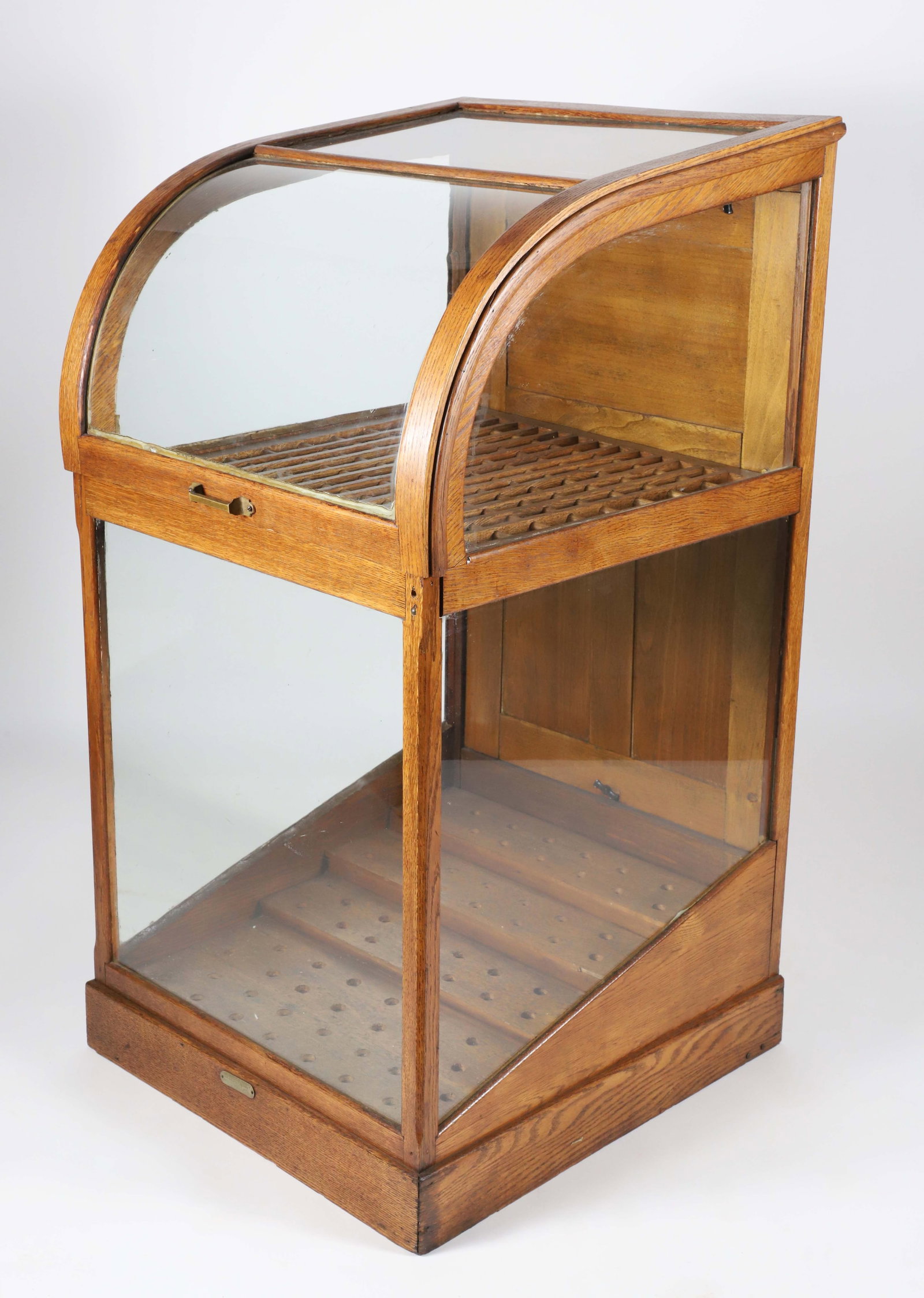 Oak Dome Top Cane Rack Display Showcase - 5